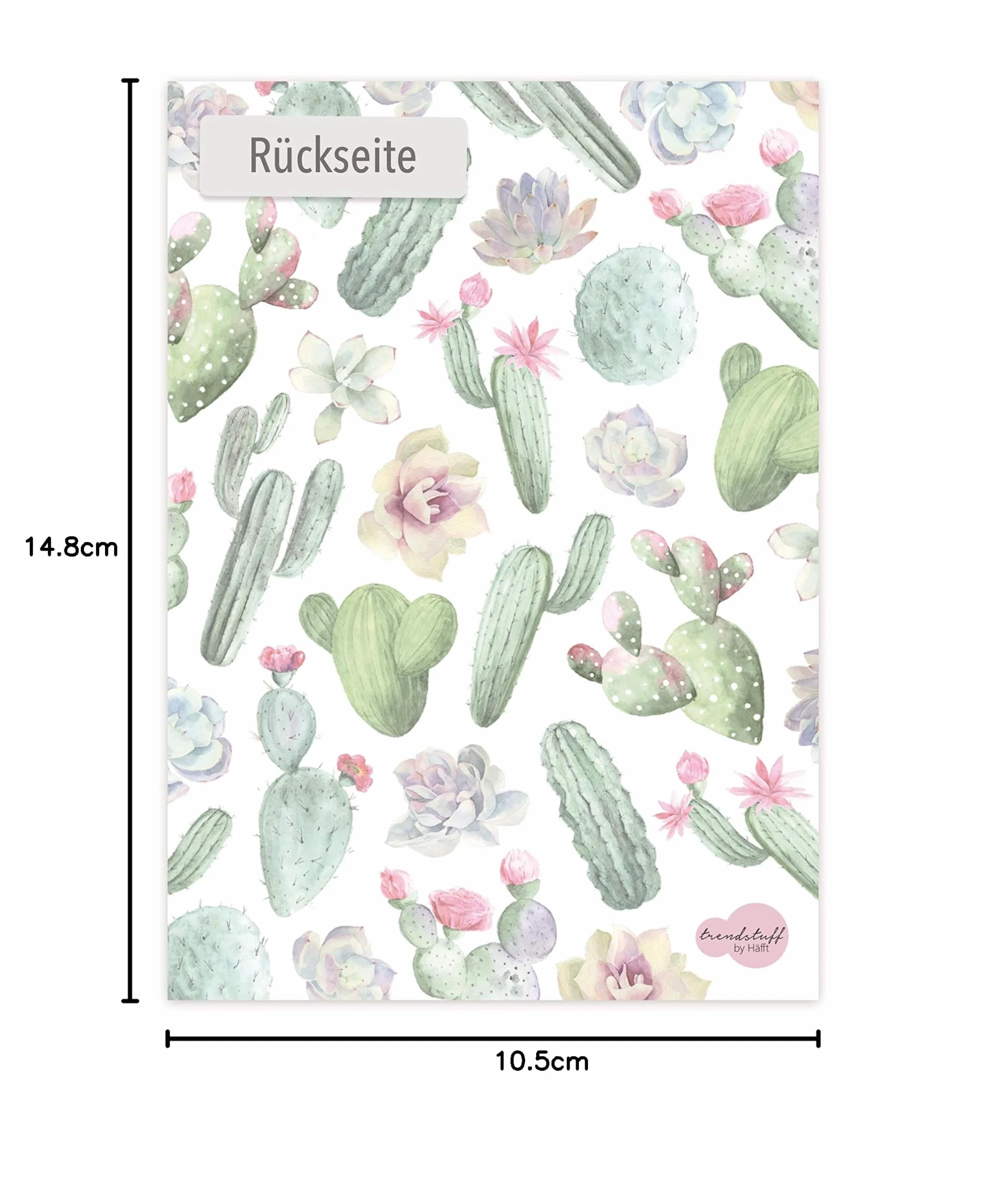Paper&you Bloc-notes A6 Cactus 50 feuilles à détacher durable respectueux du climat