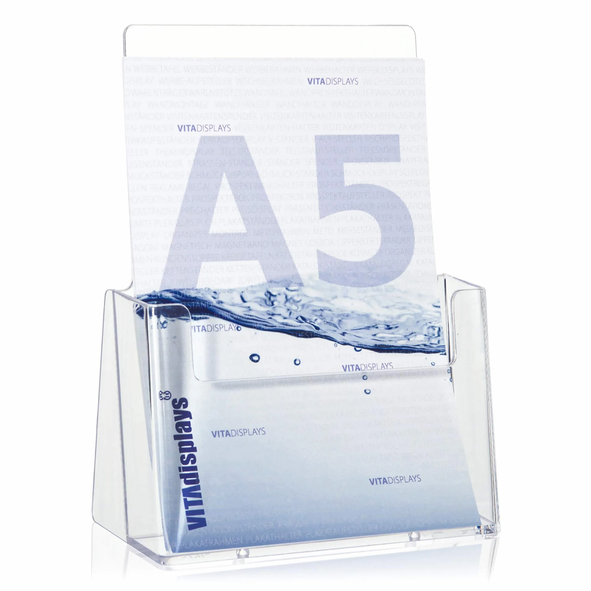 Taymar Présentoir à prospectus Porte-brochures Format DIN long Lot de 5 Format A5 Transparent