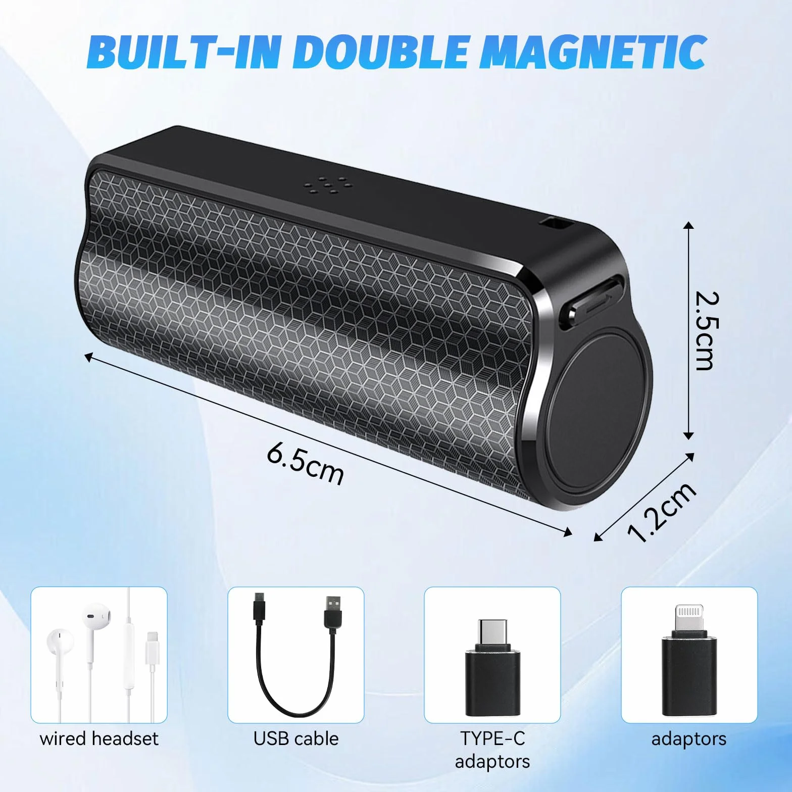 Enregistreur Vocal Espion Discret 128GB Dictaphone Enregistrement One-Touch 1537 Kbps