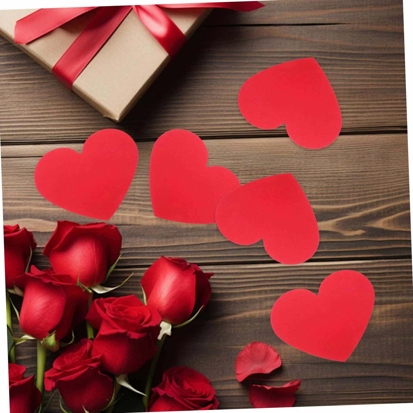 Angoily Lot de 40 Cartes en Forme de Coeur Saint-Valentin Cartes d'amour avec Espace Message Décoration Murale Papier de Vœux Rouge