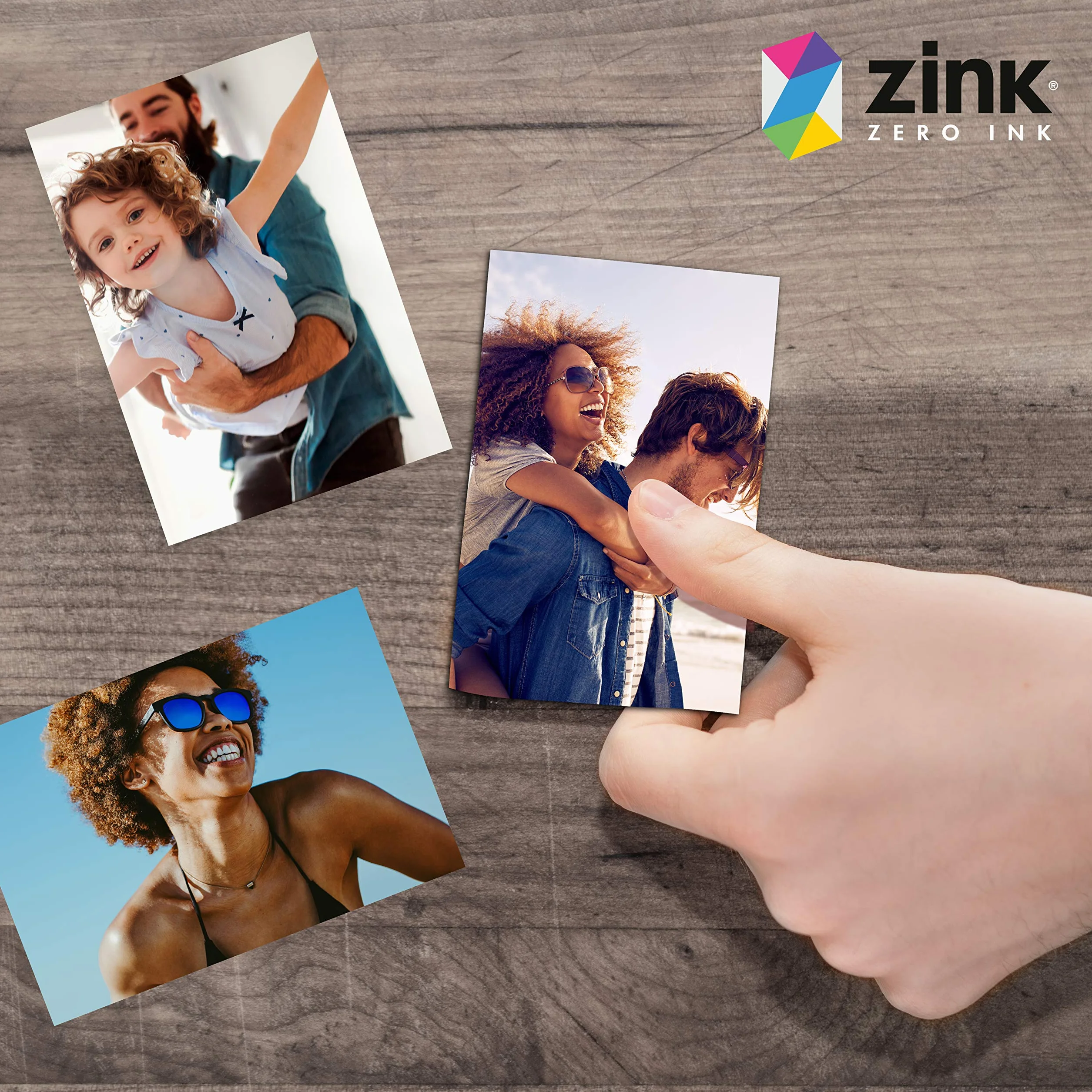 Papier photo Zink 2 x 3 pouces compatible Polaroid Snap, Snap Touch, Zip, Mint, paquet de 20, blanc