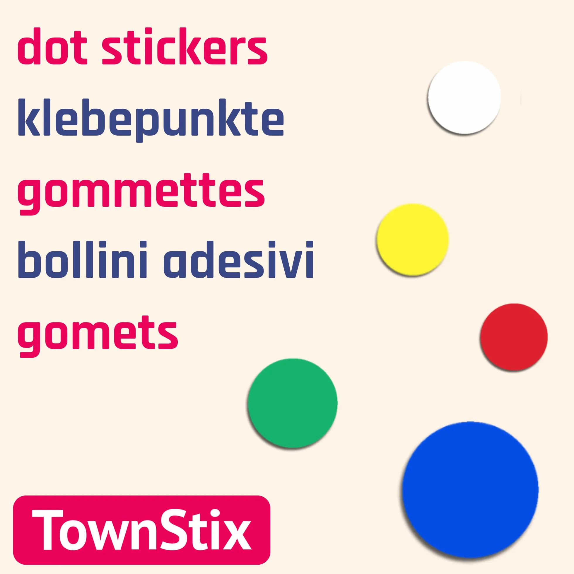 Gommettes Autocollantes Rondes 10mm - 10 Couleurs, 3000 Pièces