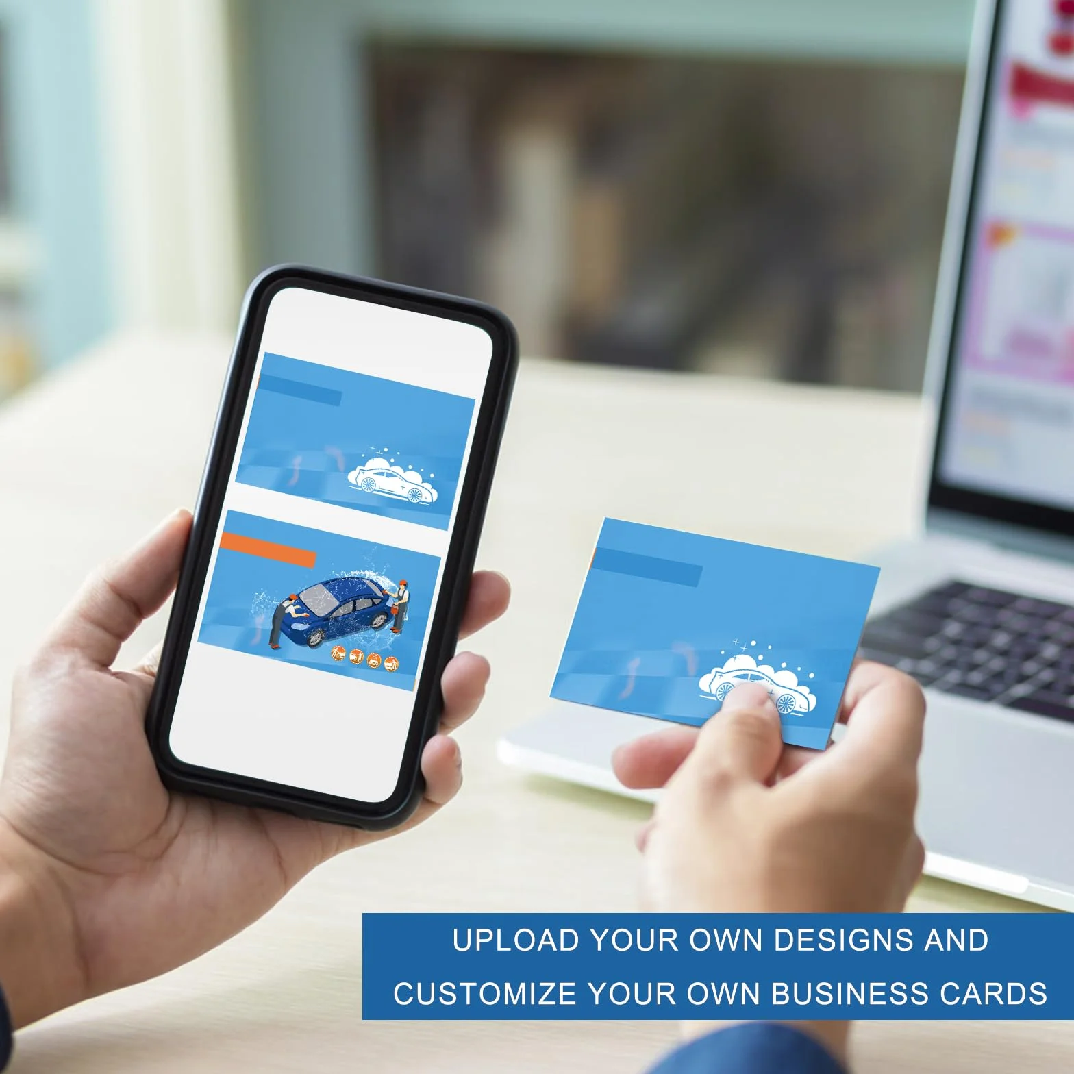 Cartes de visite personnalisées avec logo et photo, double face imprimable imperméable 1000 pièces
