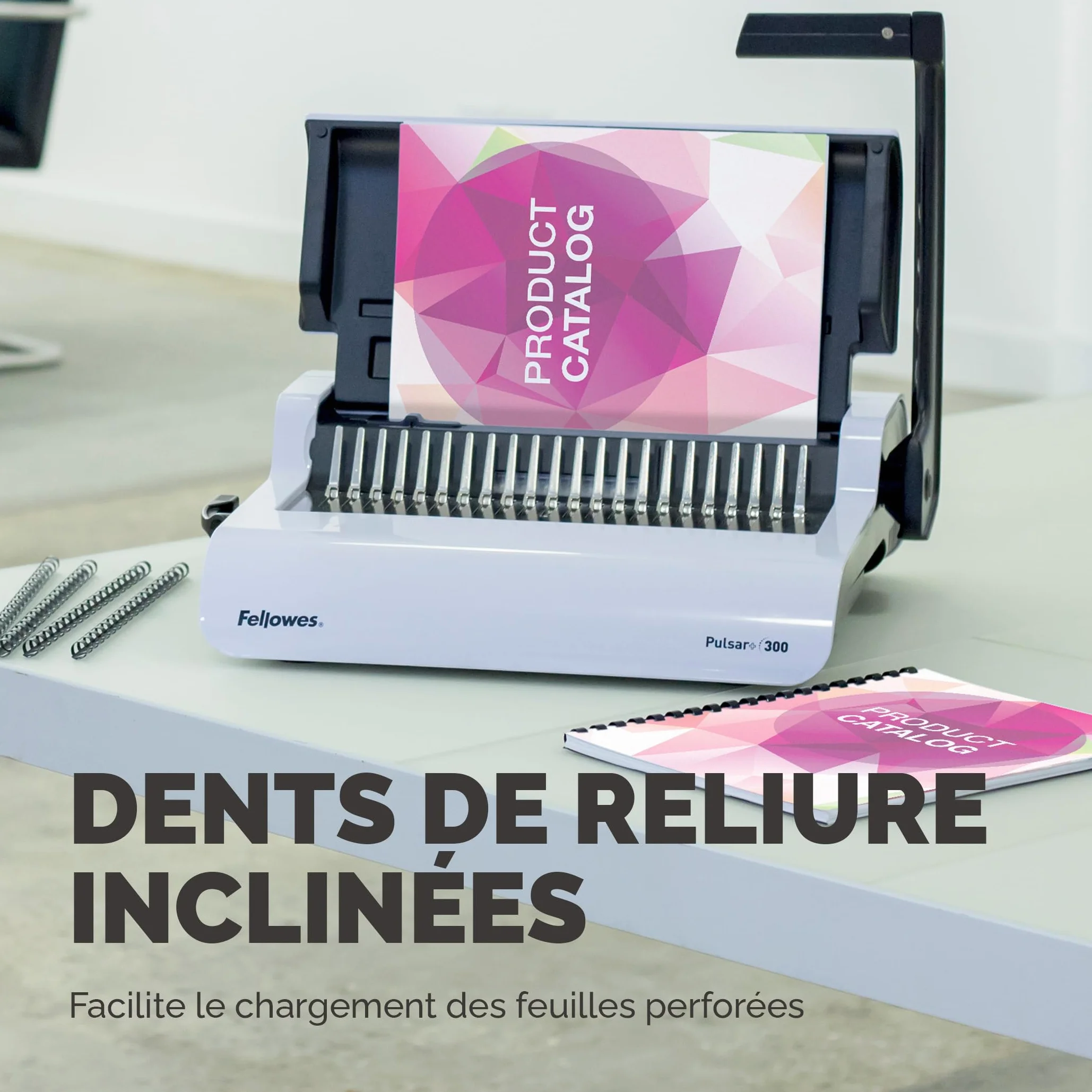 Fellowes Pulsar+ Perfore 20 feuilles A4 Relieuse manuelle à anneaux plastique 300 feuilles 10 couvertures