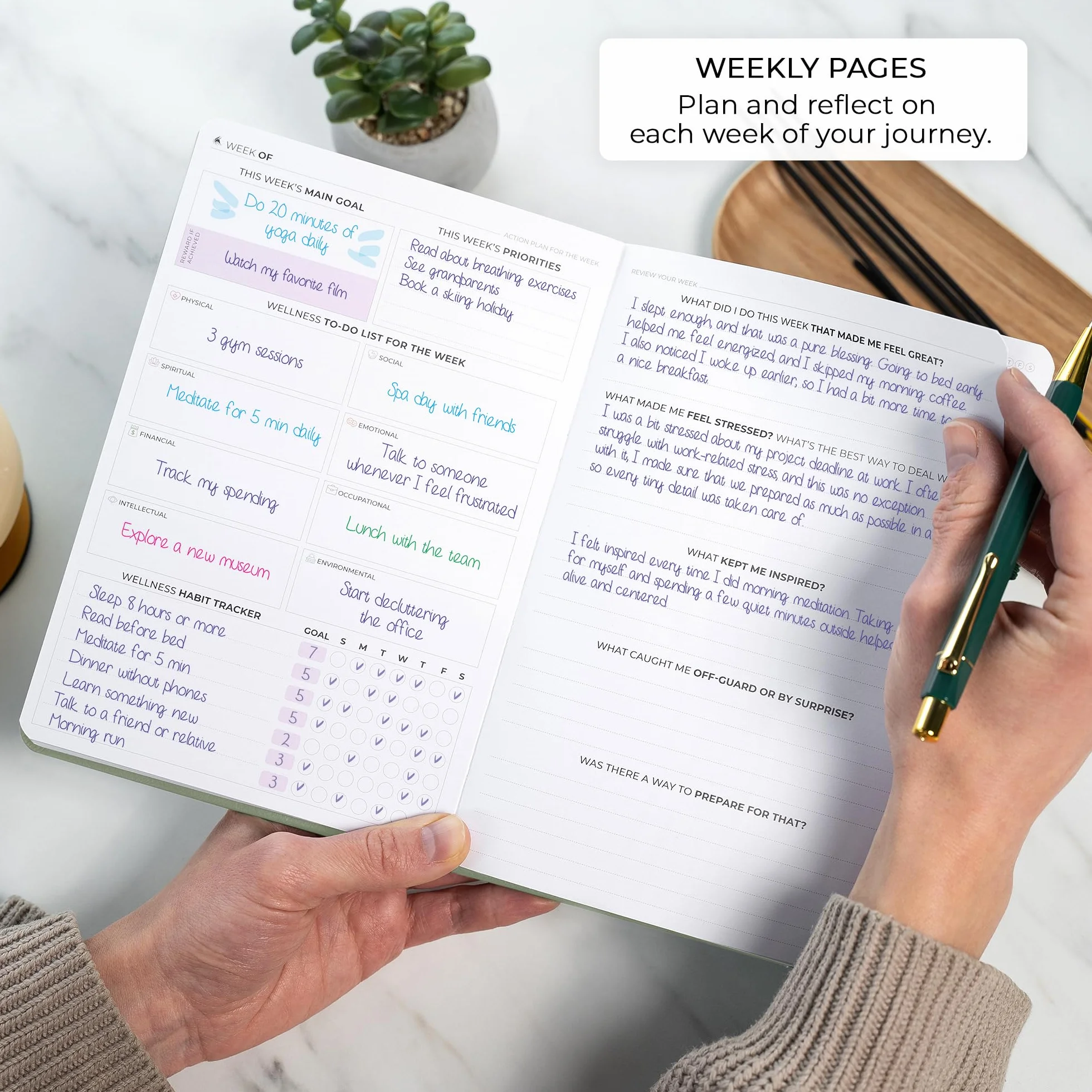 Clever Fox planificateur bien-être premium – Journal quotidien mode de vie saine suivi repas exercices