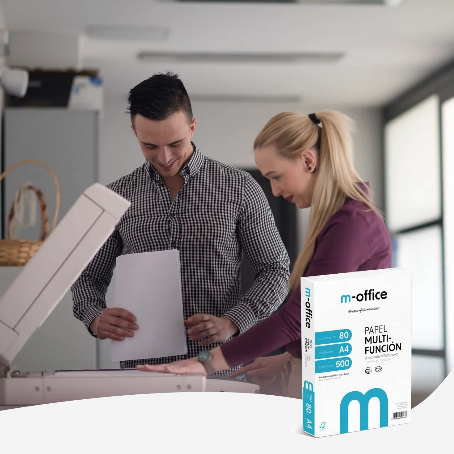 Papier Multifonction A4 80gr 150 Feuilles pour Imprimante Jet d'Encre et Laser 210 x 297 mm