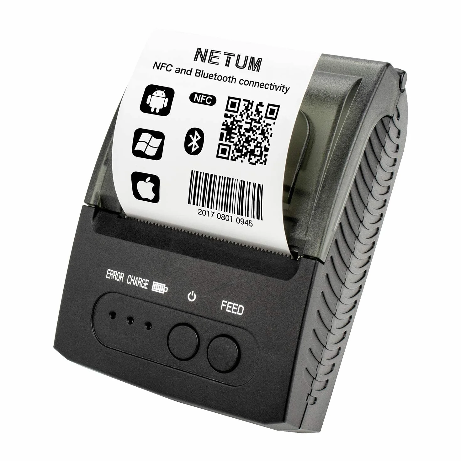 NETUM Imprimante de Reçus Bluetooth, Mini Imprimante Thermique Portable 58 mm Compatible Android/Windows