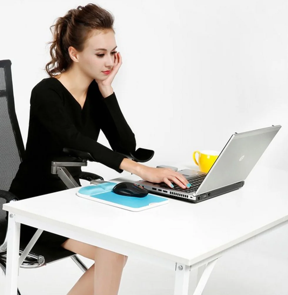 Support d'avant Bras articulé Ergonomique en Aluminium pour Bureau d'Ordinateur