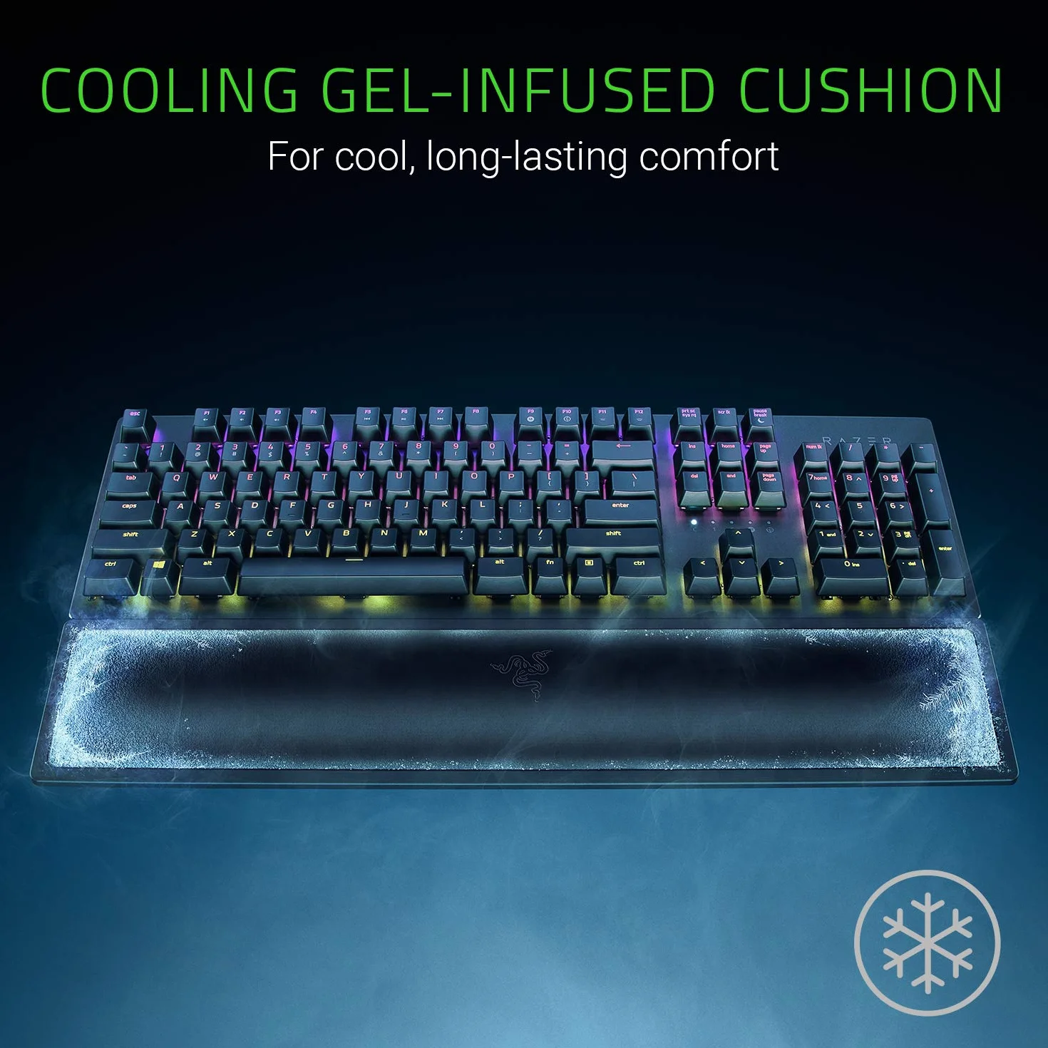 Razer Pro Repose-Poignet Coussinet à Gel Refroidissant Mousse à Mémoire de Forme pour Claviers Grande Taille Noir
