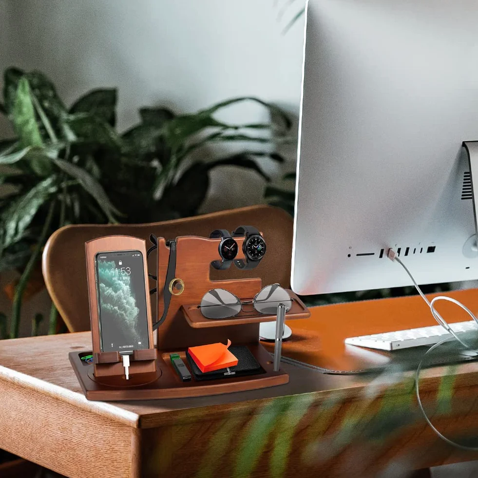 Organisateur de Bureau avec Support Telephone pour Homme Cadeau Noël Anniversaire