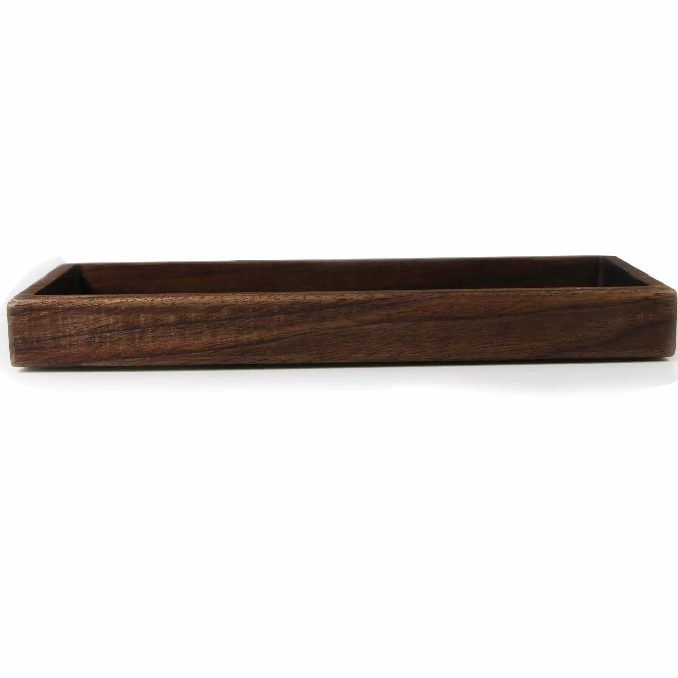 Aufodara Porte-stylo Plumier en Bois Véritable Boîte de Bureau Plateau de Rangement Marron Noyer