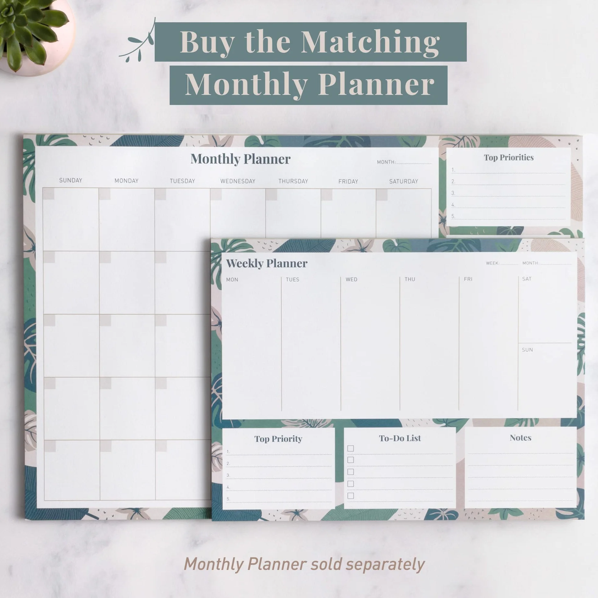 Rileys & Co Planificateur Hebdomadaire A4 Calendrier Non Daté 52 Feuilles Détachables 28 x 22 cm