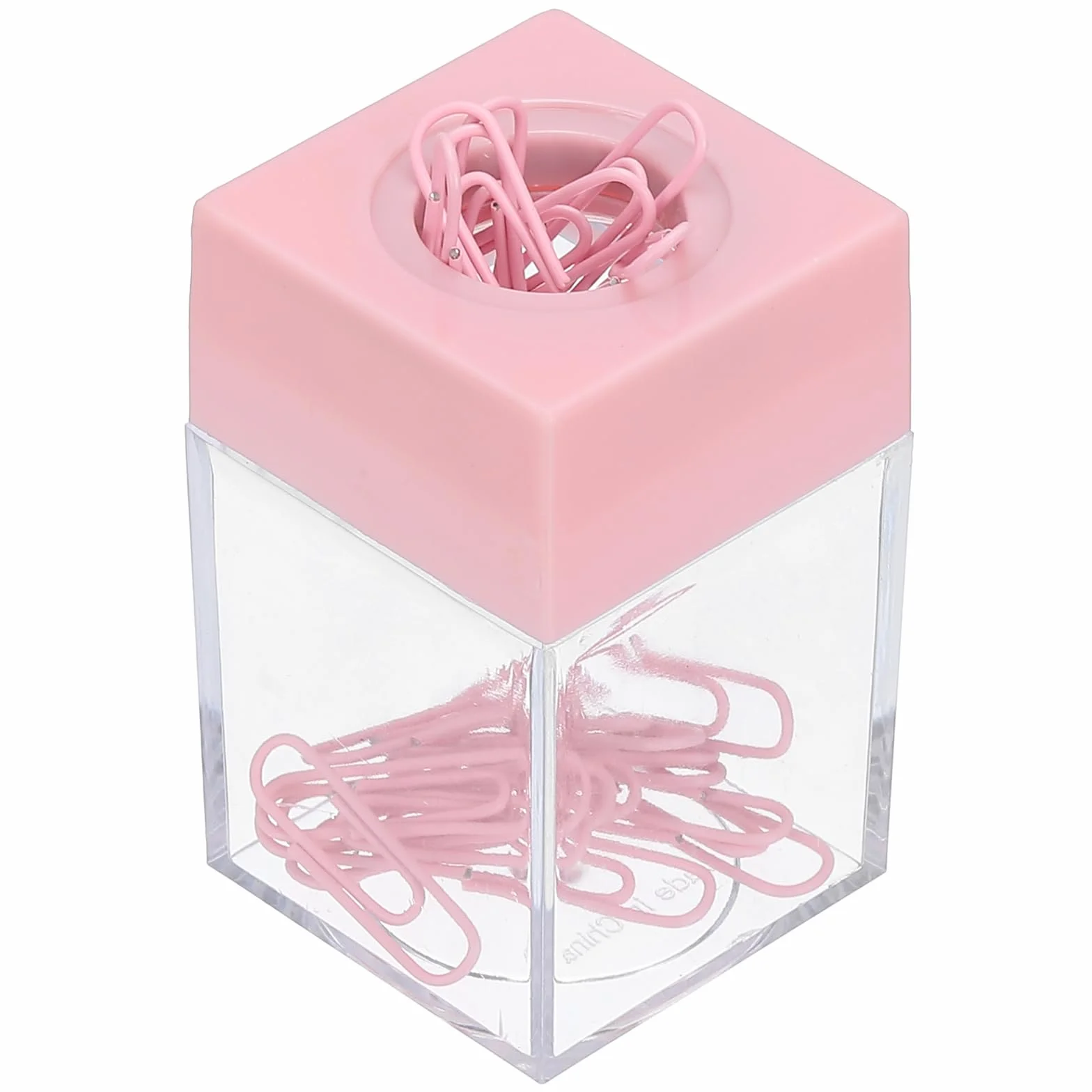 PATIKIL Distributeur Trombones Magnétique Grande Capacité Dessus Magnétique Bureau Rose