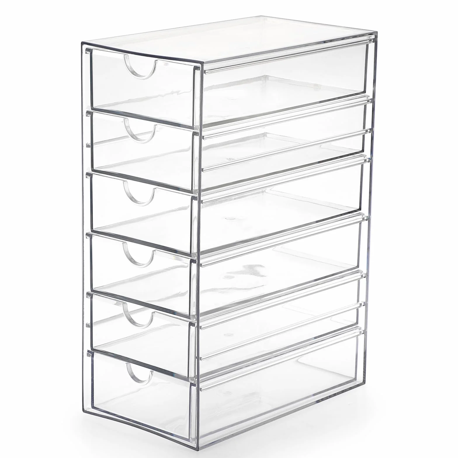 SUMTree Boîte de Rangement Acrylique 6 Tiroirs 25x17x10cm Organisateur Salle de Bain