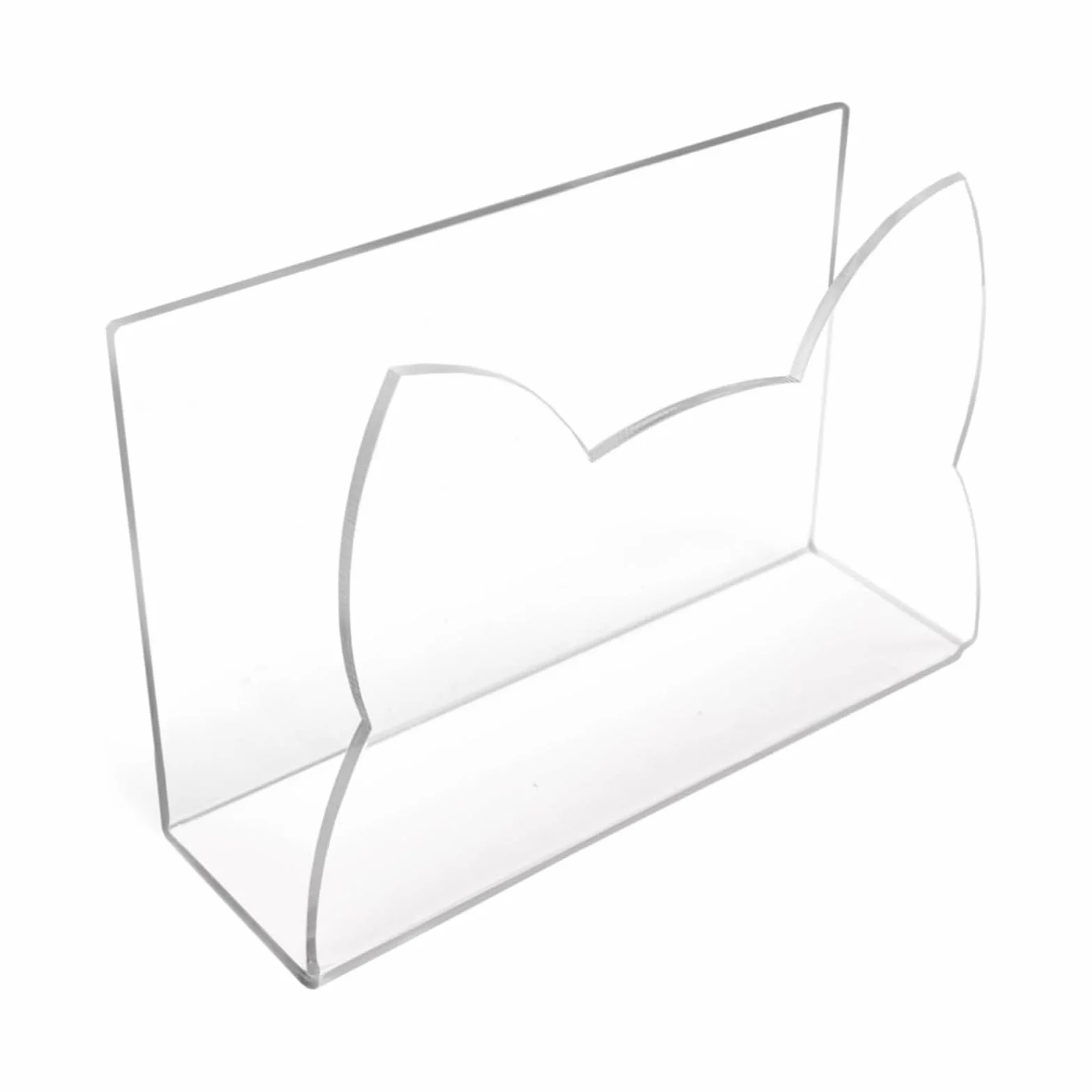 Porte-lettres chat acrylique transparent 15 x 5,5 x 10 cm organiseur enveloppes bureau