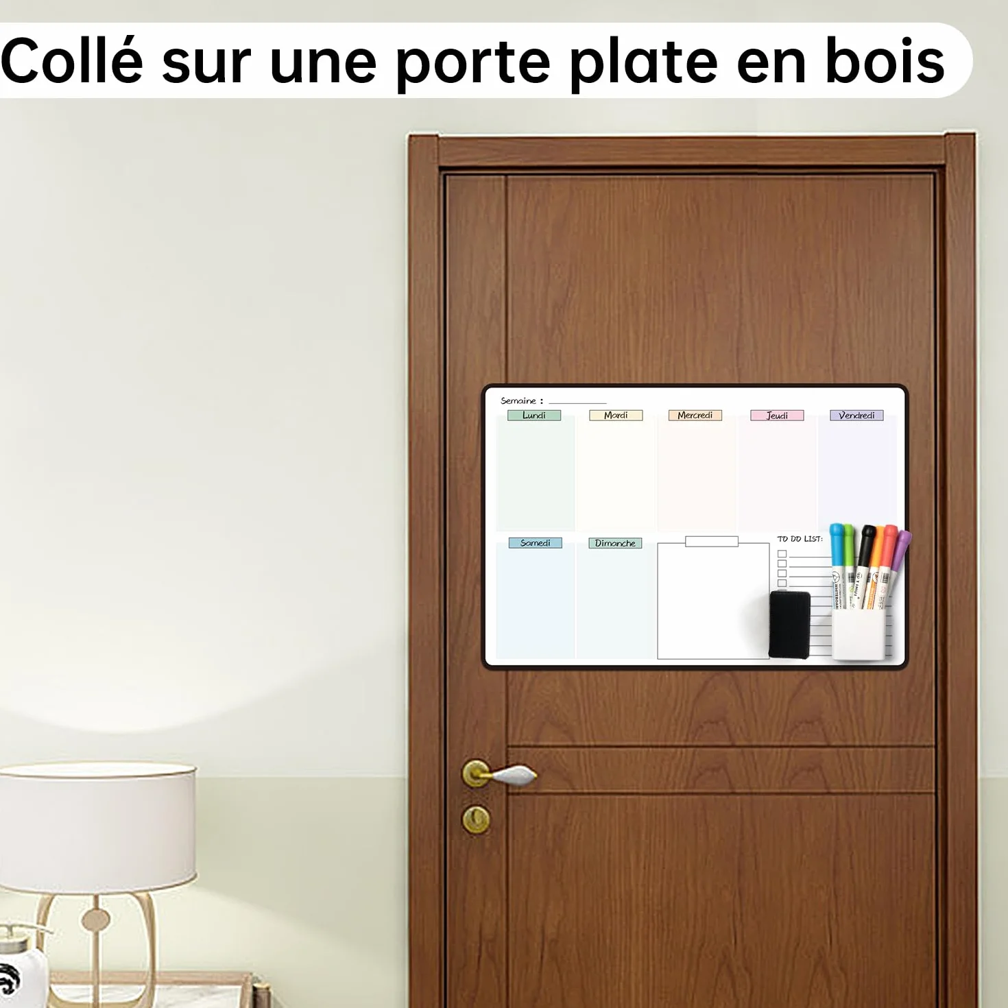 MCCORL Calendrier Adhésif Tableau Blanc Planning Mural 42×28cm Effaçable Planificateur Semainier Menus Repas Hebdomadaire