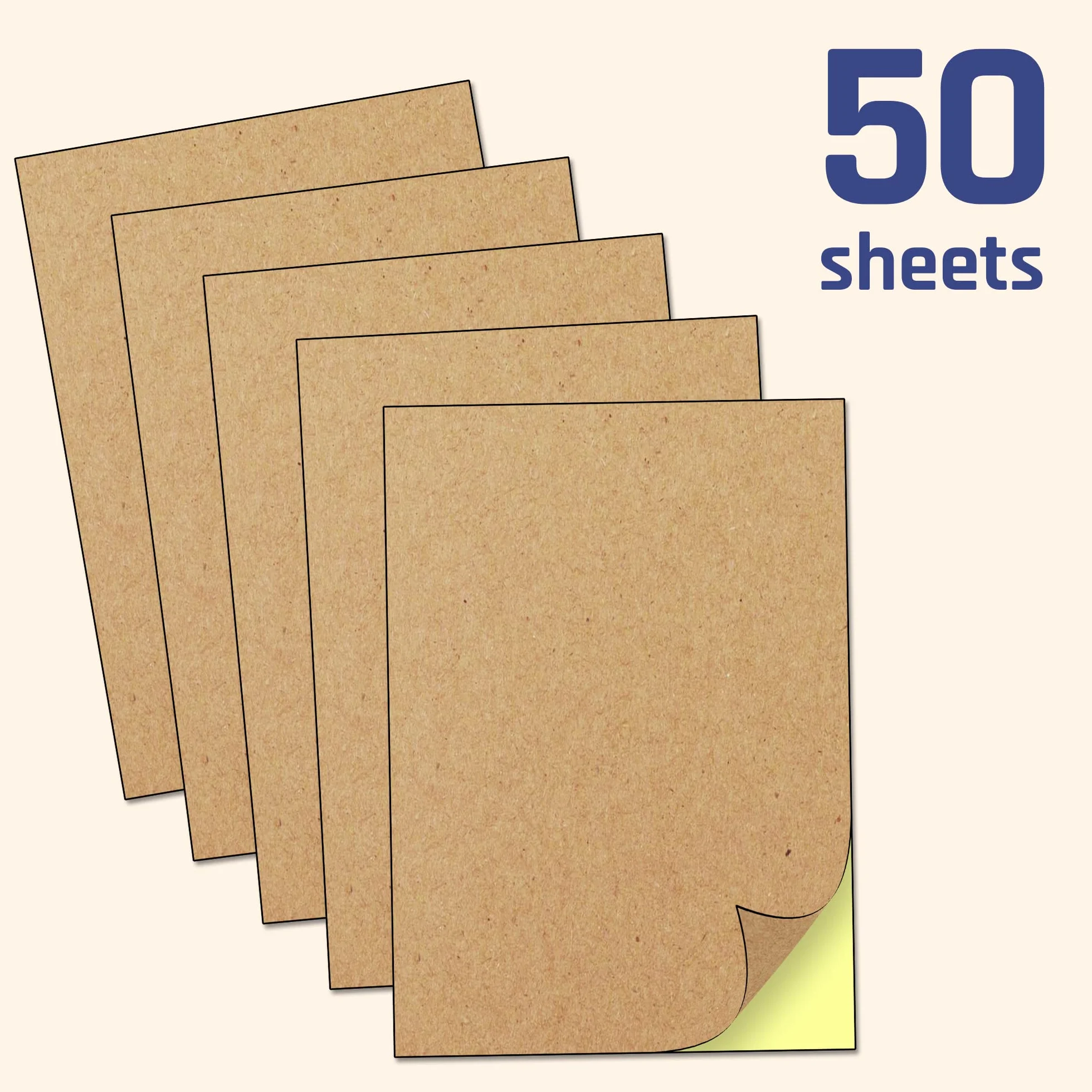 Étiquettes Autocollantes Papier Kraft A4 297 x 210 mm 50 Feuilles