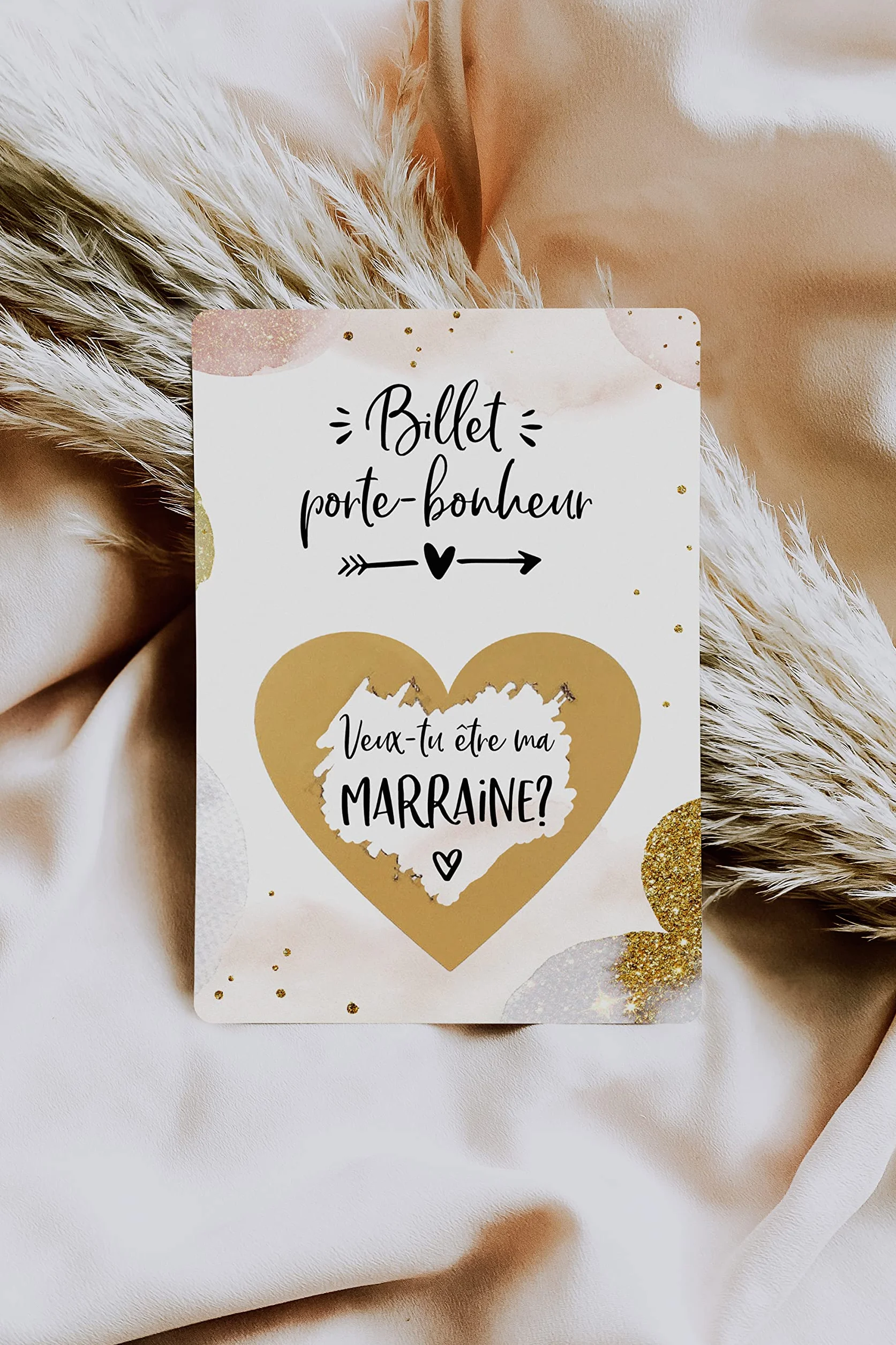 Carte à gratter Marraine demande avec enveloppe