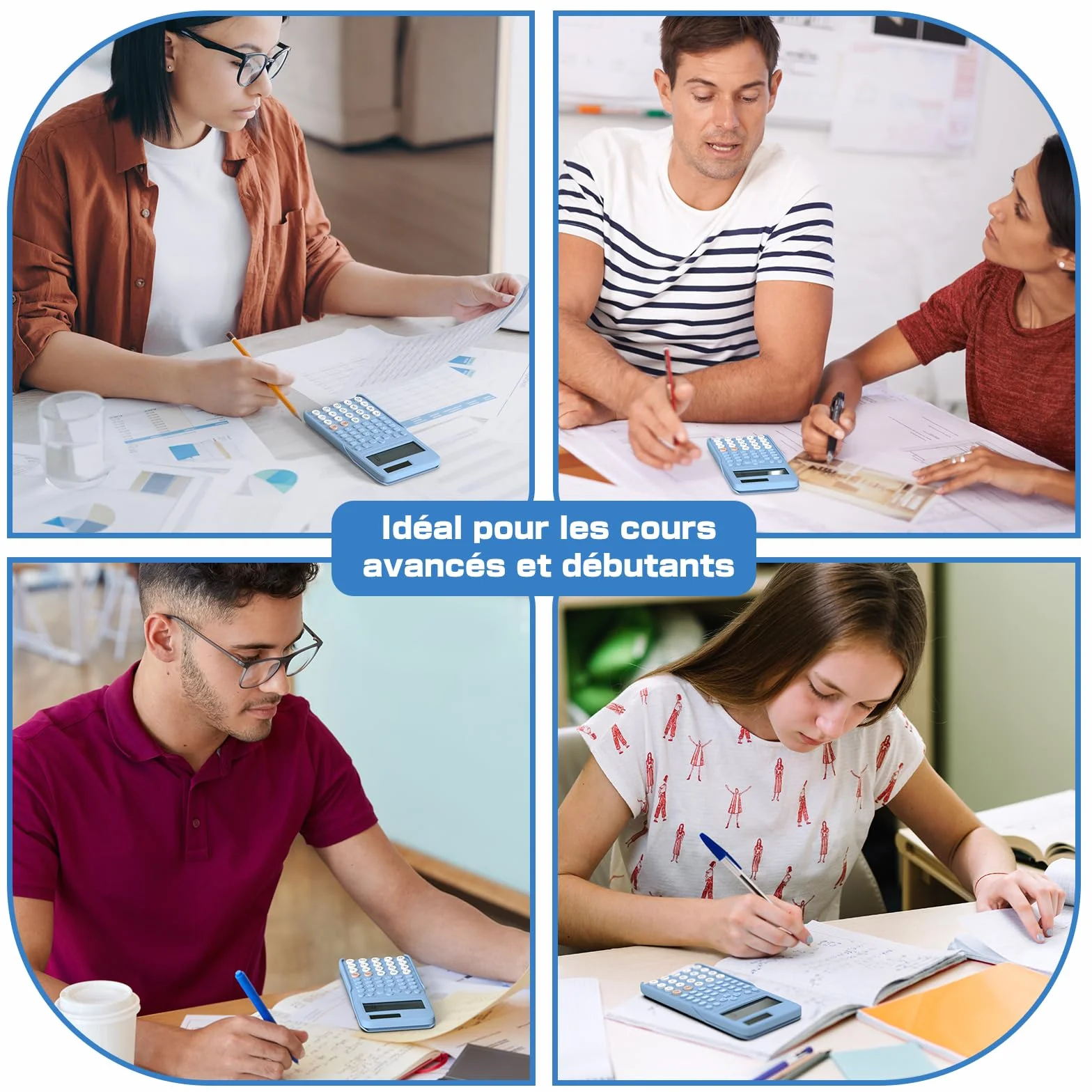 NEWYES 991MS-II Calculatrice Scientifique 401 Fonctions Bleu