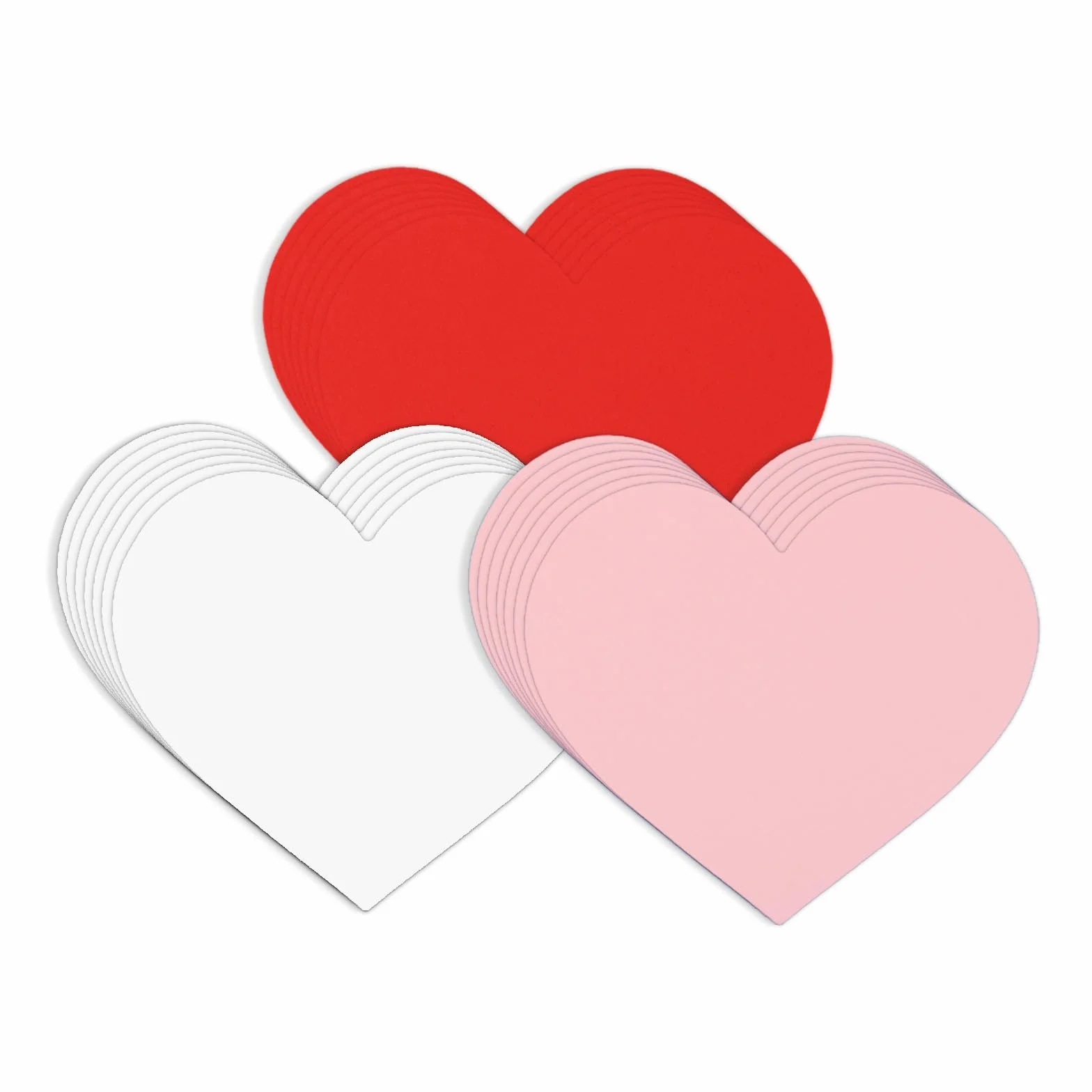 Papier Cartonné Cour Double Face 72pcs 15,3x13,2cm Découpes en Forme de Cour Artisanat Saint-Valentin