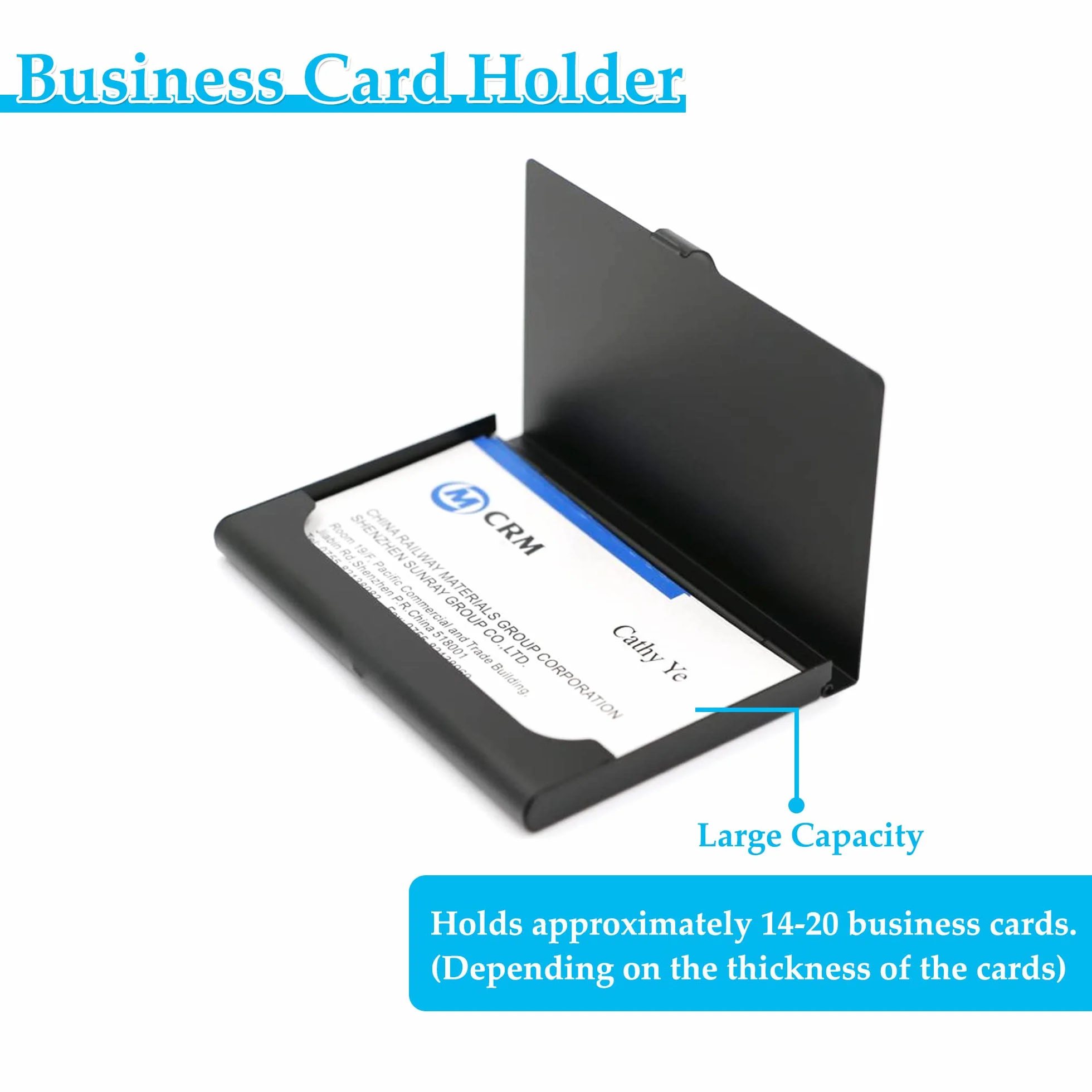 CiciIng Étui pour cartes de visite en Aluminium Noir super léger