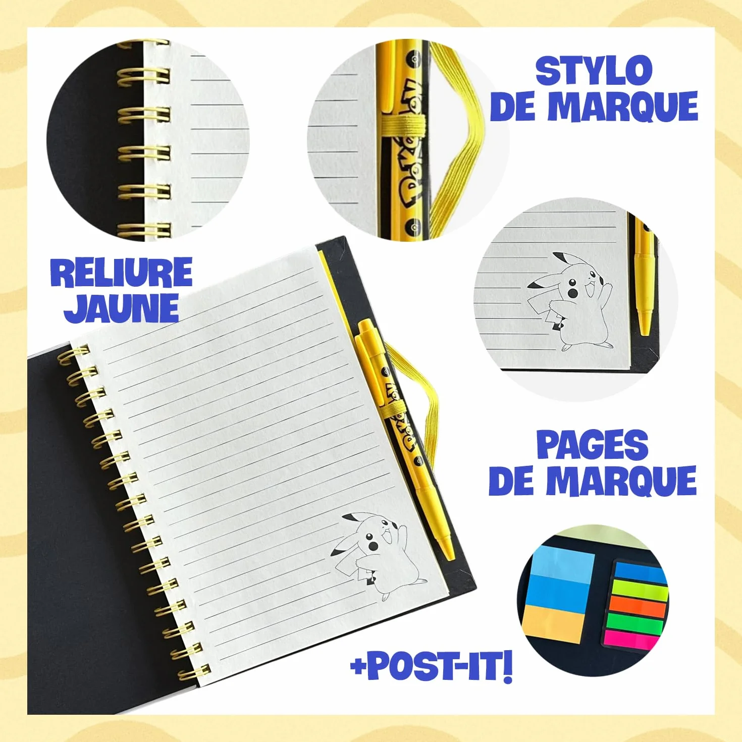 Carnet Pikachu A5 Pokémon Enfant avec Stylo - Anniversaire École Journal Intime