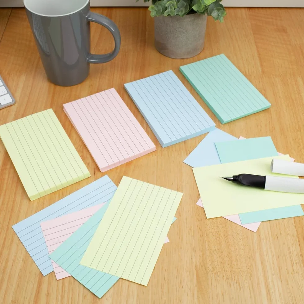 Flashcards Summit, Fiche Bristol, 7.5 x 12.5cm, Paquet de 400, Couleurs Assorties