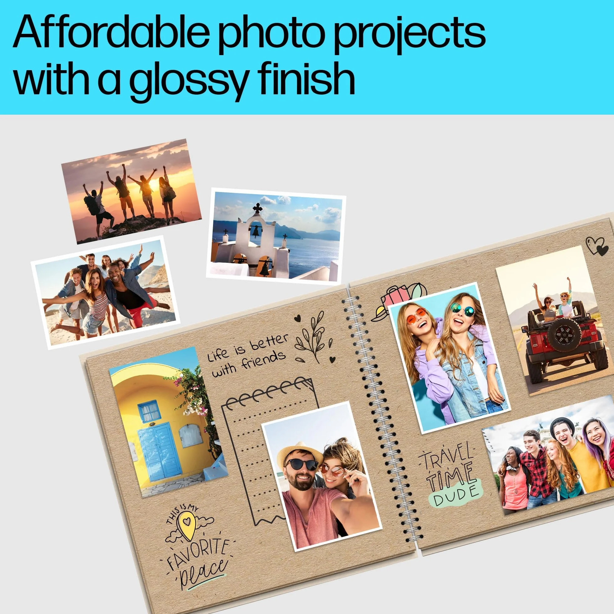 HP Papier photo Everyday brillant 200 g/m2 10 x 15 cm 100 feuilles compatible InkJet