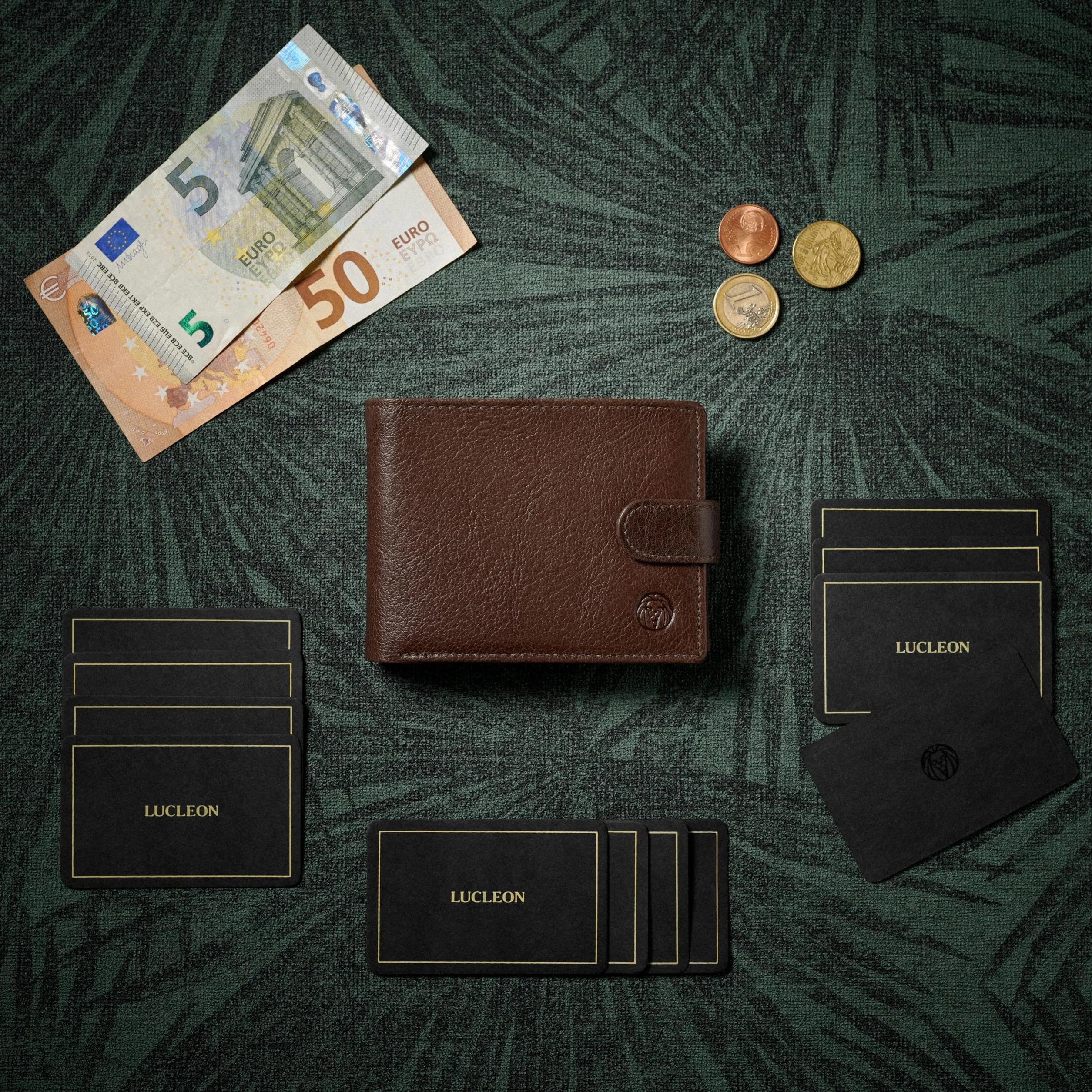 Portefeuille en Cuir Marron California Lucleon