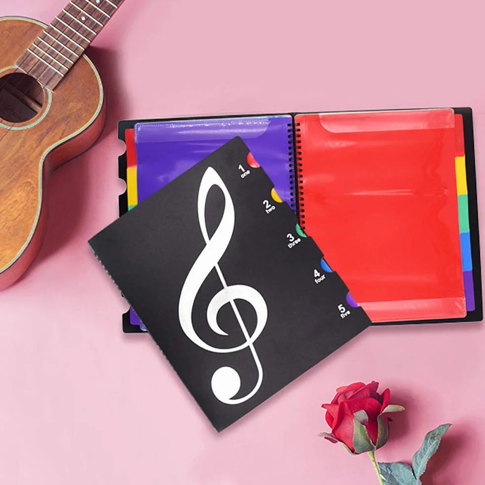 LONTG A4 Dossier Imperméable Cahier Spiral Partition Musique Trieur Extensible 20 Feuilles Classeur Documents Bureau