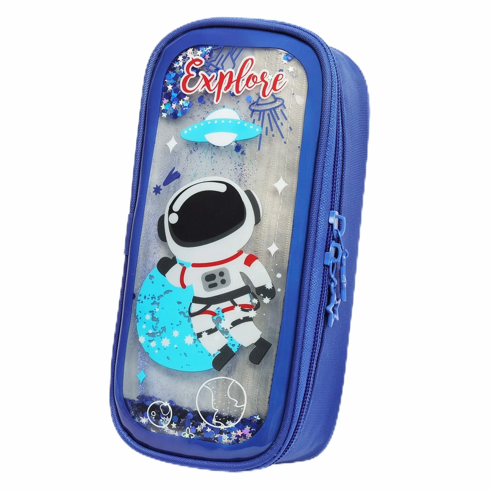 OFFCUP Trousse à Crayons Pliable Grande Capacité 2 Compartiments Motif Dessin Animé Fournitures Scolaire