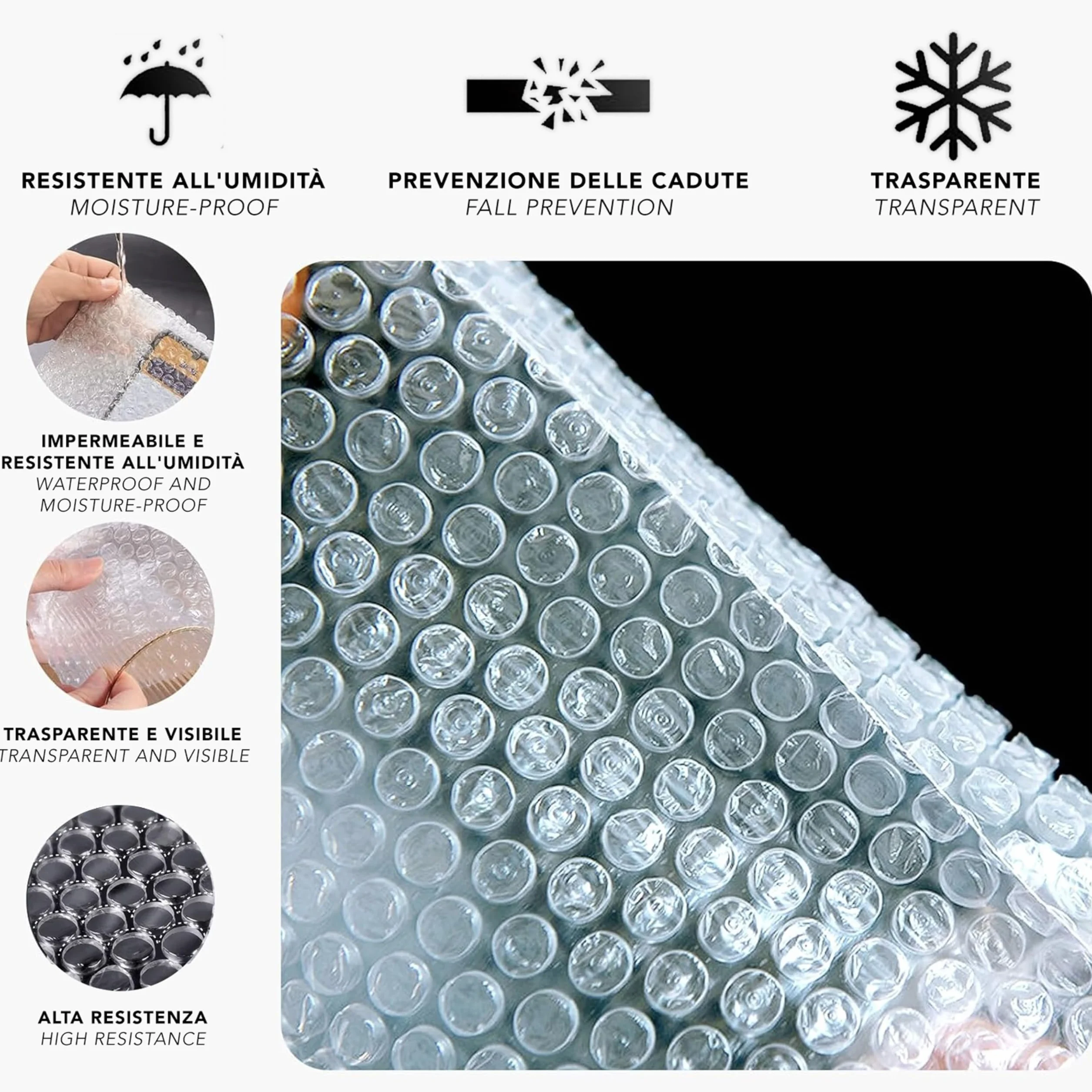 IPEA Rouleau Papier Film à Bulles 20 Mètres x 30 cm 55 g/m² pour Emballage et Protection