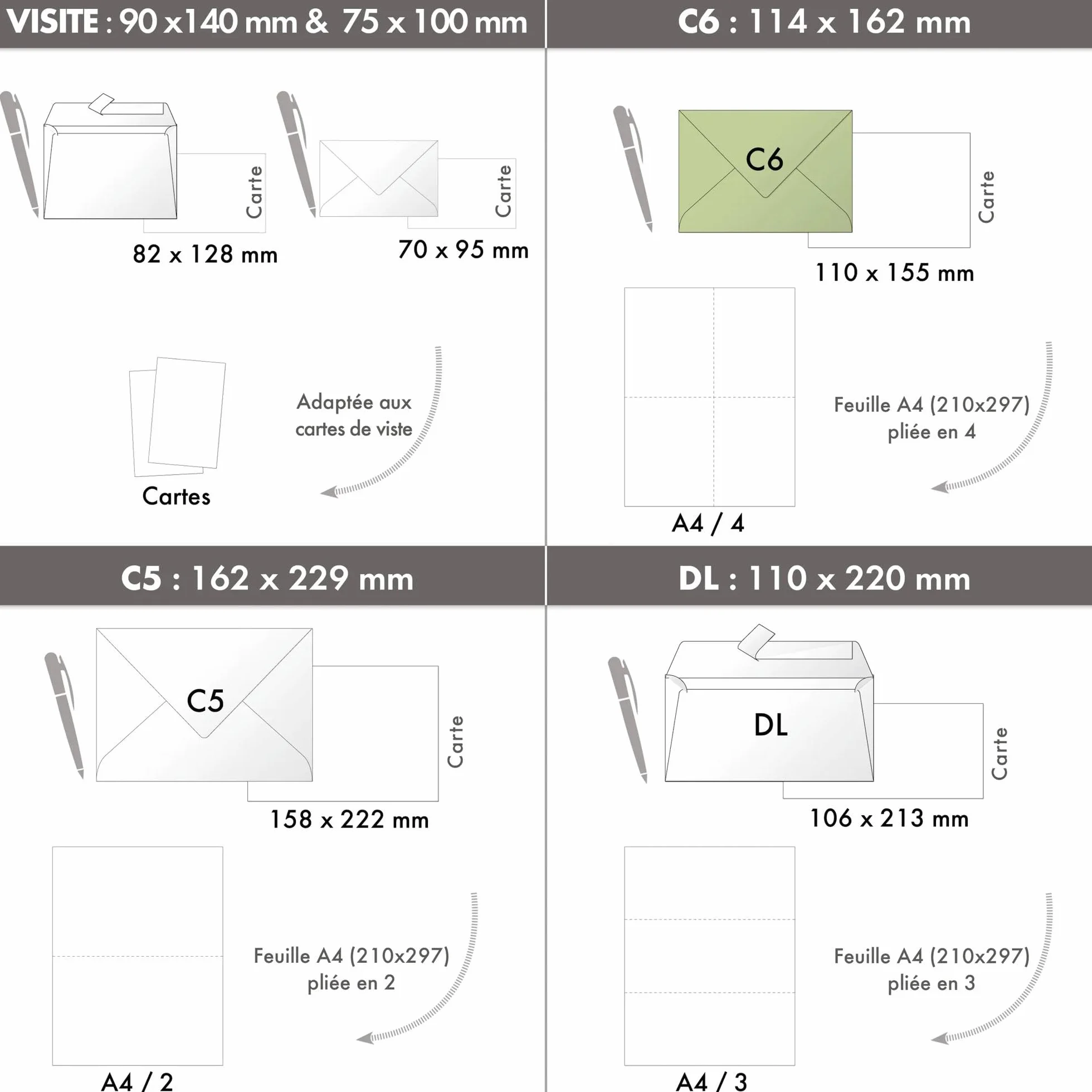 Clairefontaine Enveloppes C6 Ivoire Irisé 120g Auto-Adhésives Lot 20 – 11,4 x 16,2 cm Papier Lisse