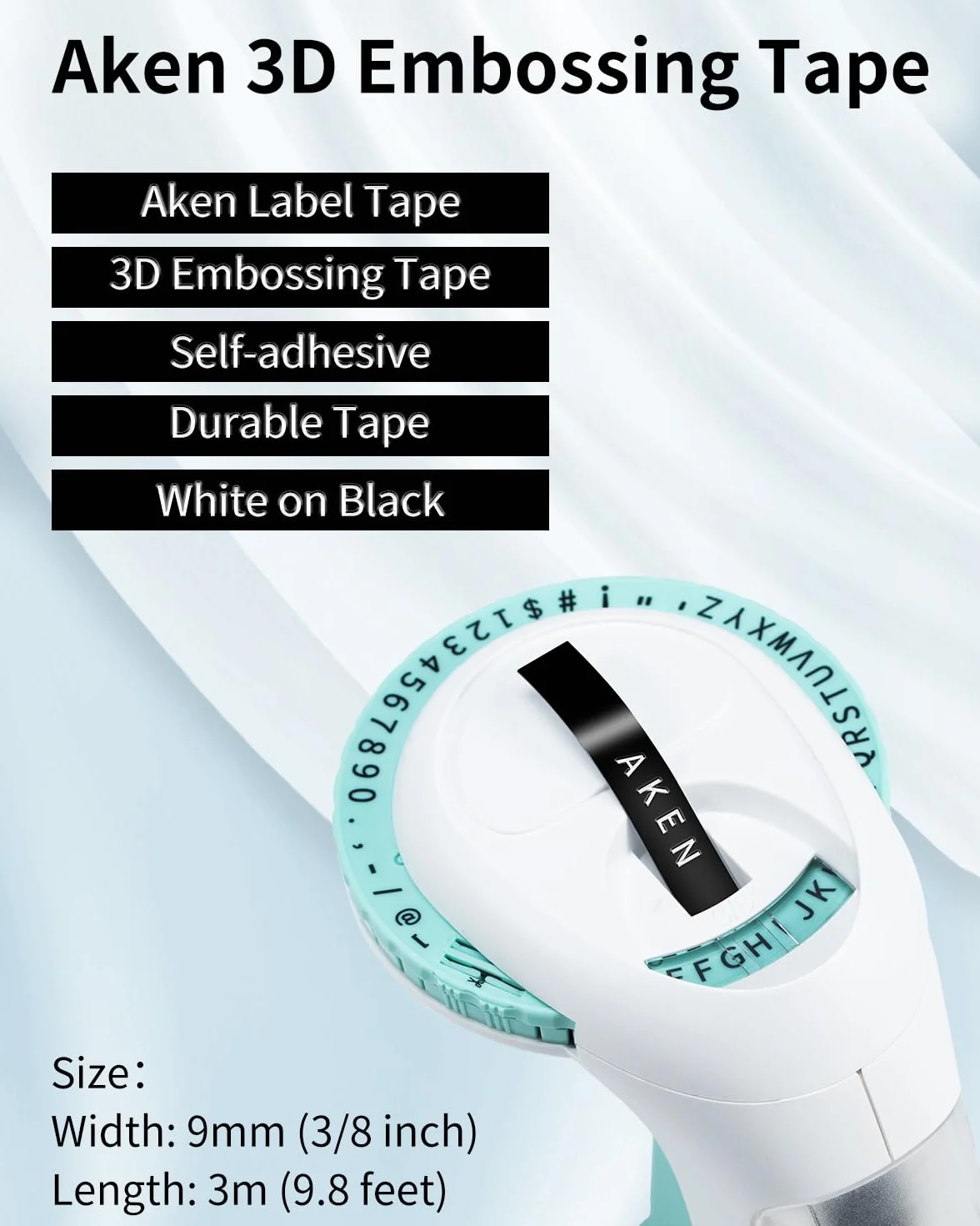Ruban 9mm Compatible pour Dymo Omega Junior Étiqueteuse - Noir sur Blanc, 3 Pièces