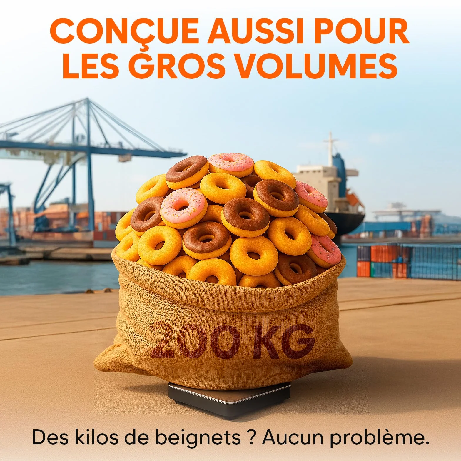 Balance Colis Électronique 200 kg/10 g avec Hold/Tare Professionnelle Industrielle Argent