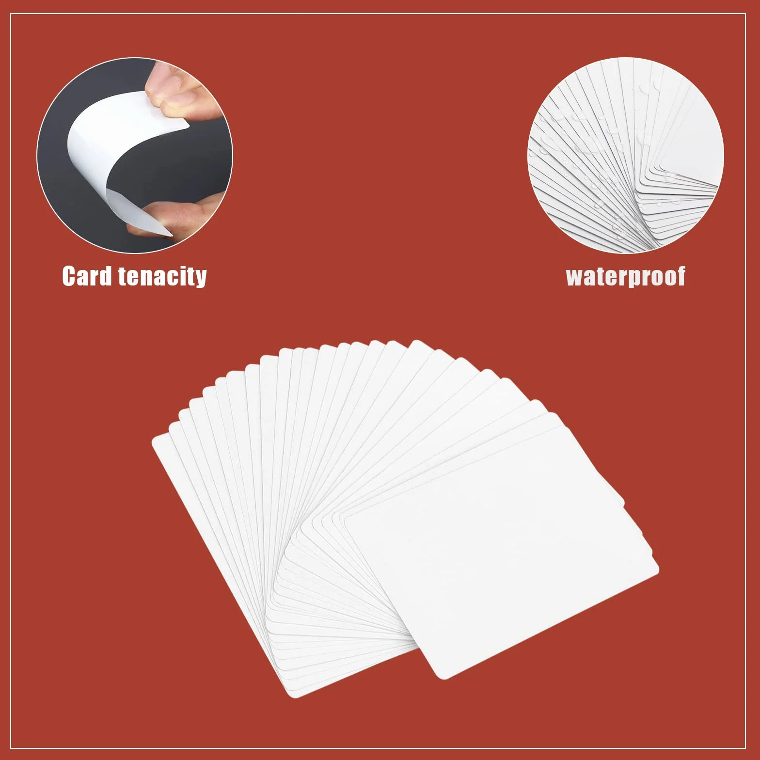 KINBOM 50 Pièces Cartes de Visite Vierge Métal Sublimation Recto-Verso 0,22mm
