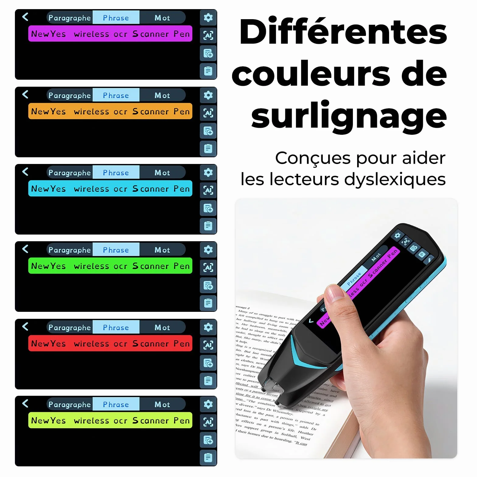 NEWYES Stylo Scanner OCR sans Fil pour Saisie de Données et Traduction Intelligent pour Étudiants