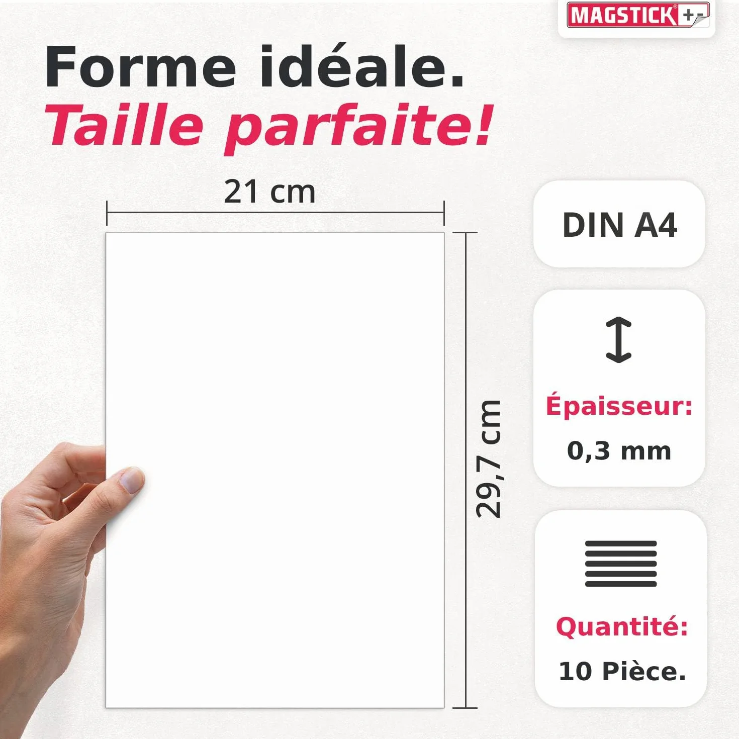 Papier magnétique A4 blanc 10 feuilles imprimable jet d'encre DIY