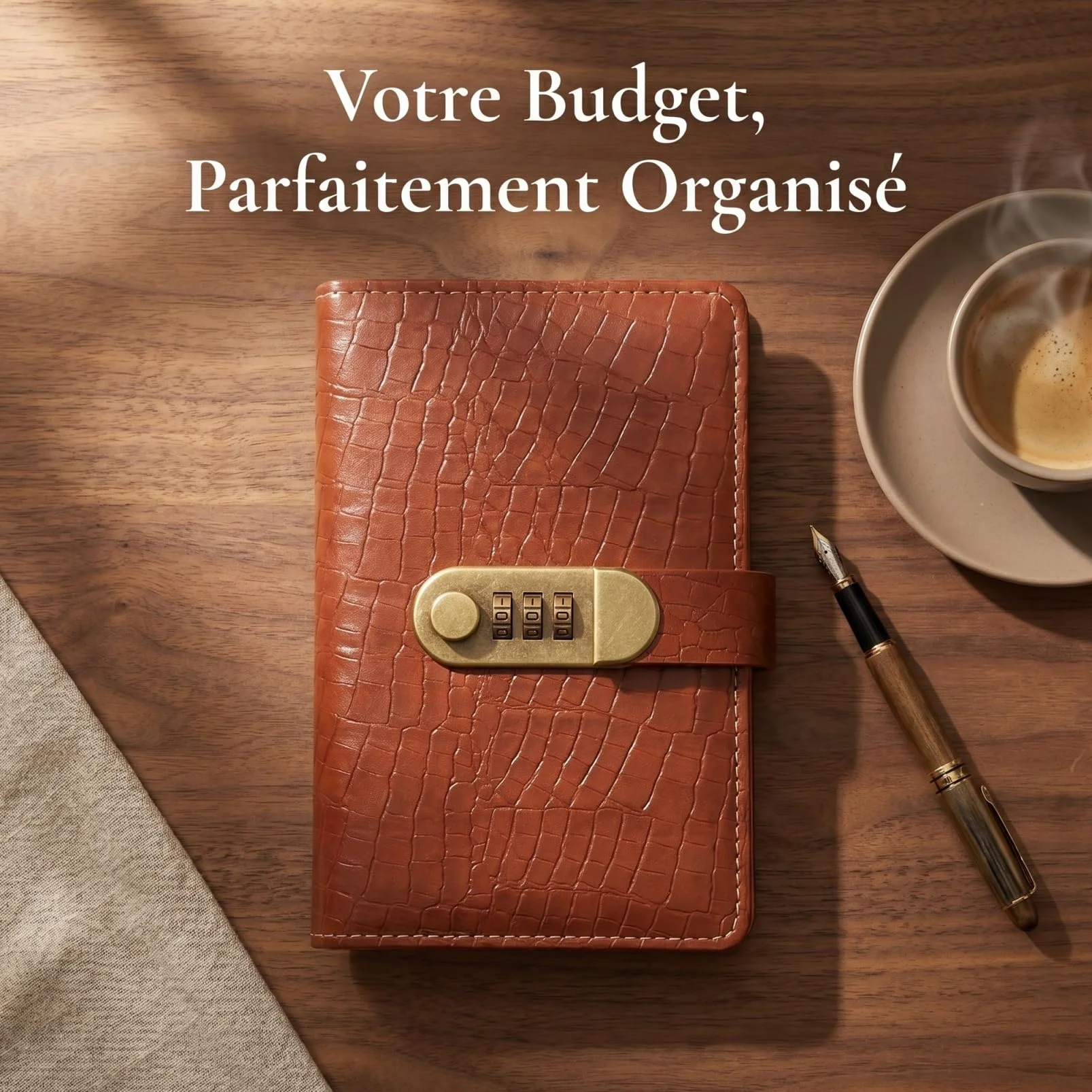 BESPORTBLE Classeur Budget avec Cadenas à Combinaison, Livret d'Épargne 100 Enveloppes, Organisateur de Monnaie en PU