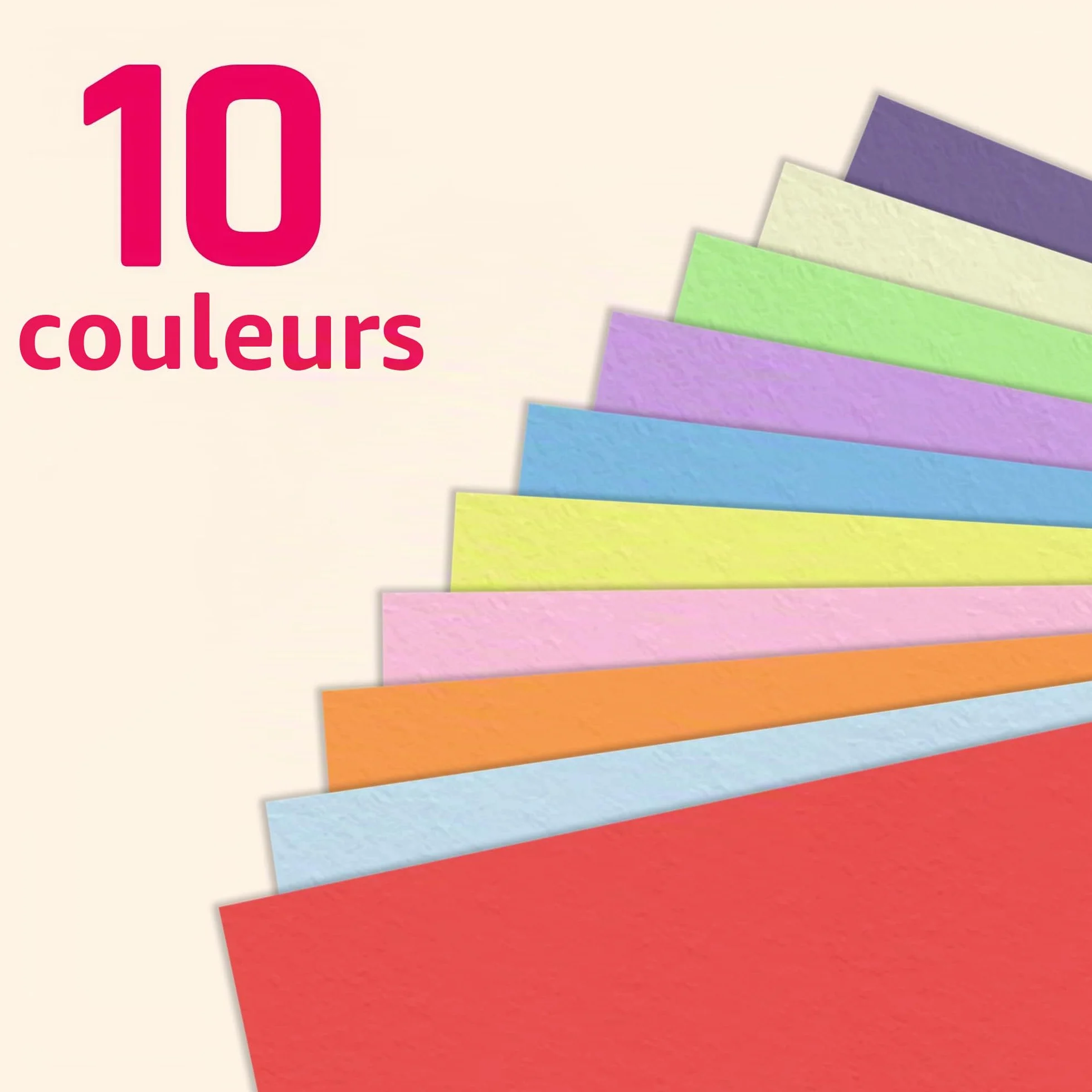 TownStix Papier Couleur Cartonné A4 120 g/m² 10 Couleurs 100 feuilles