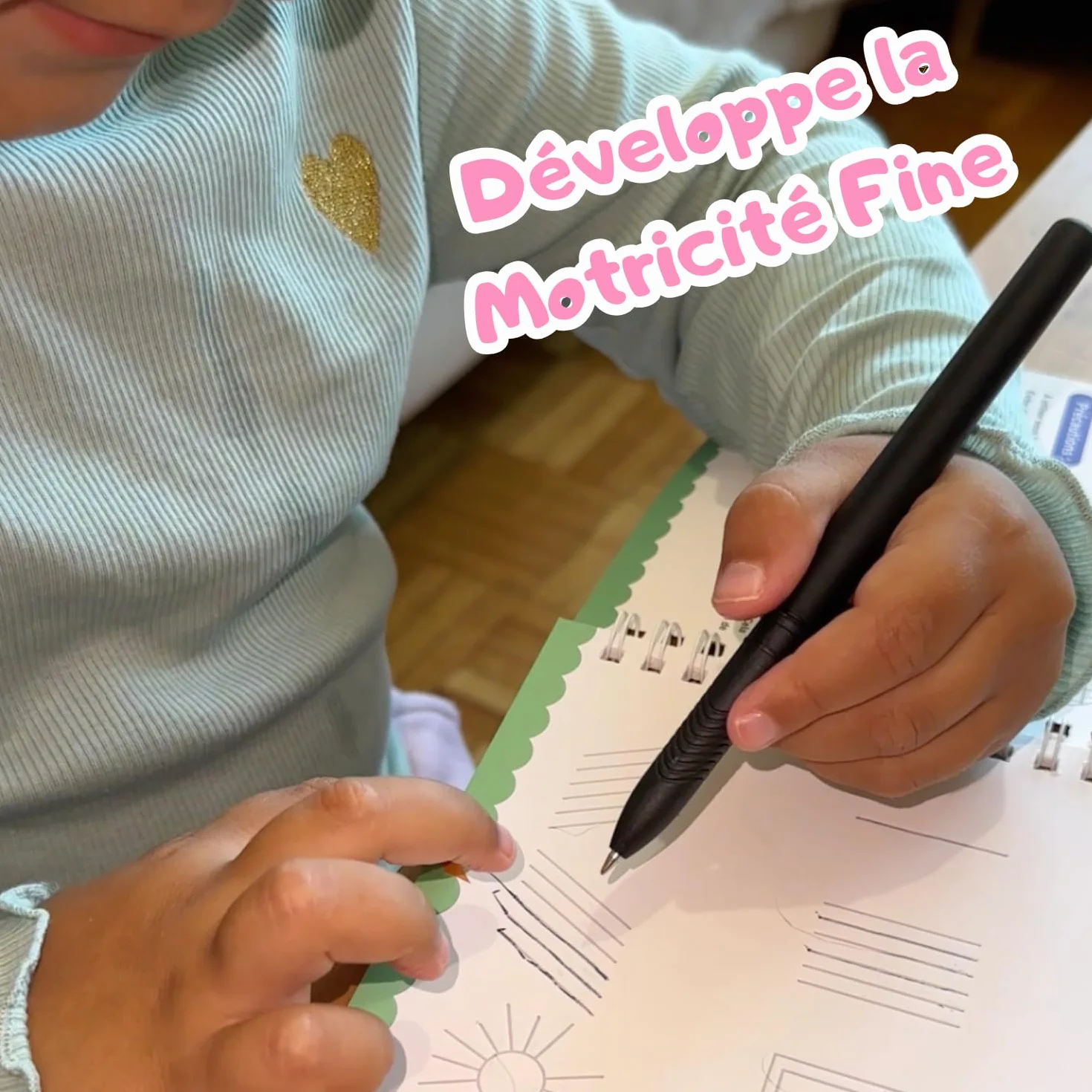 Kit Calligraphie Enfant 4 Cahier Écriture Maternelle CP Alphabet Chiffres Dessin Stylo Magique Effaçable Recharges Guide Doigts