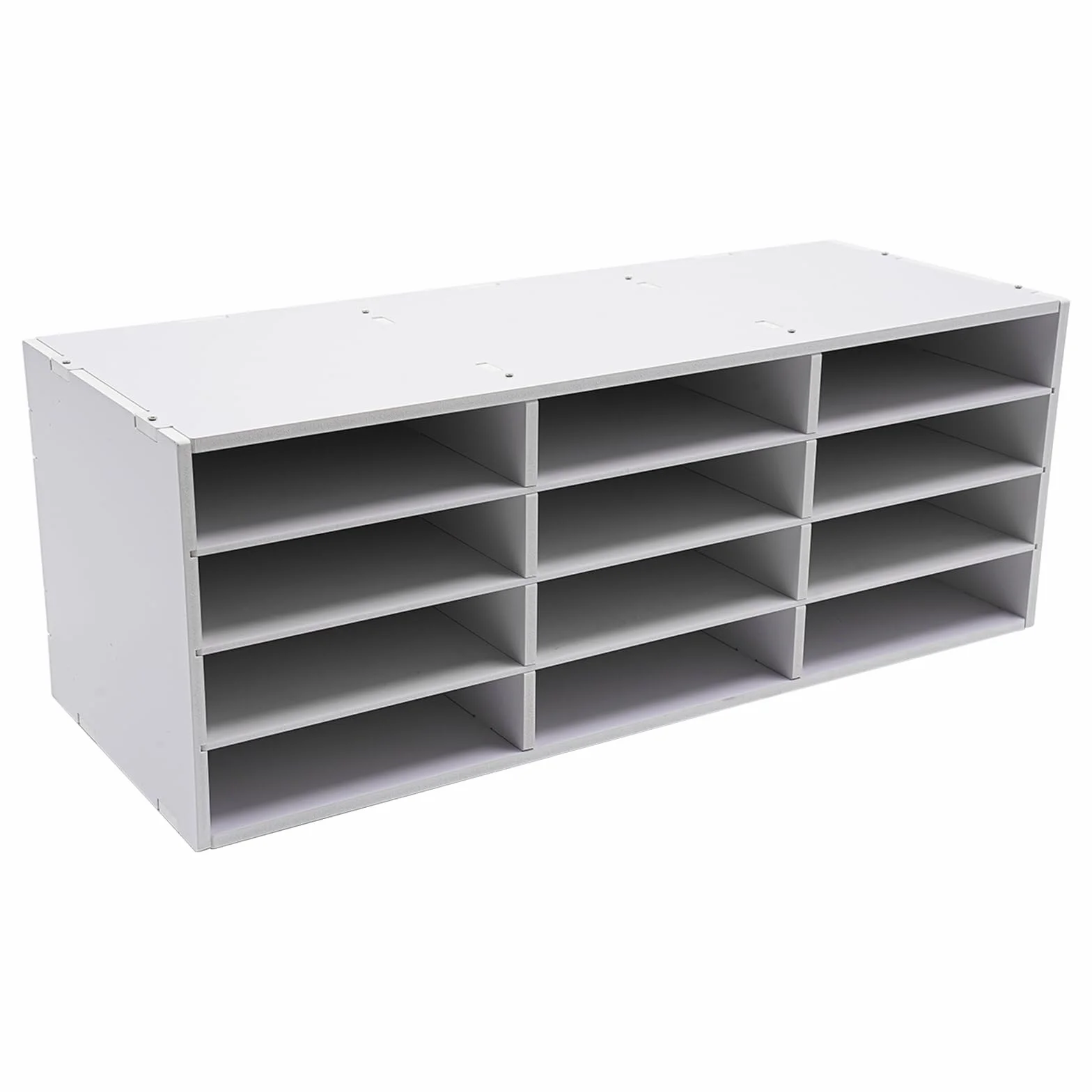 Porte-lettres 12 compartiments PVC Autonome Organiseur bureau 80 x 30,8 x 30 cm Blanc
