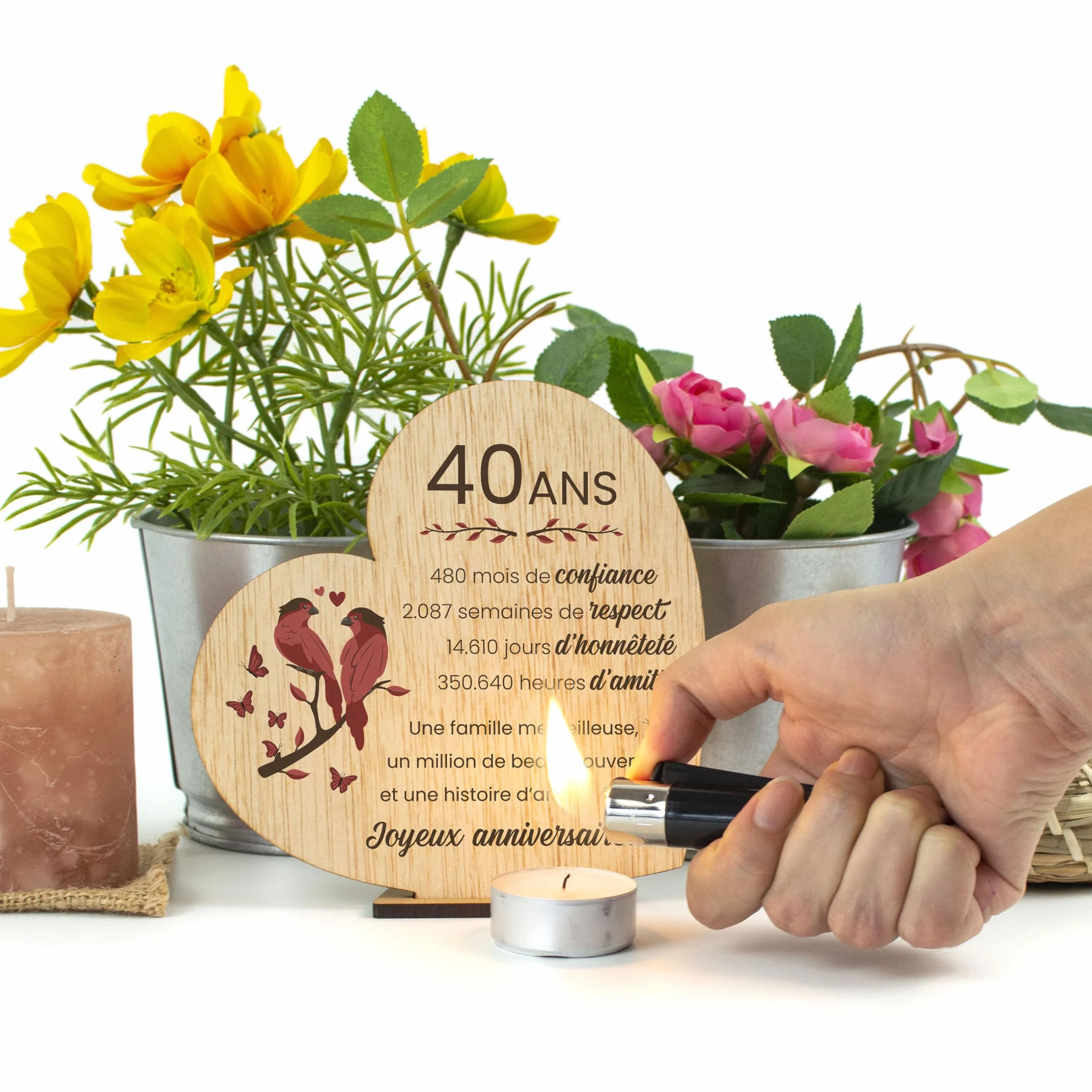 CONTRAXT Cadeau 40 Ans de Mariage Noces d'Émeraude Idée Originale pour 40ème Anniversaire