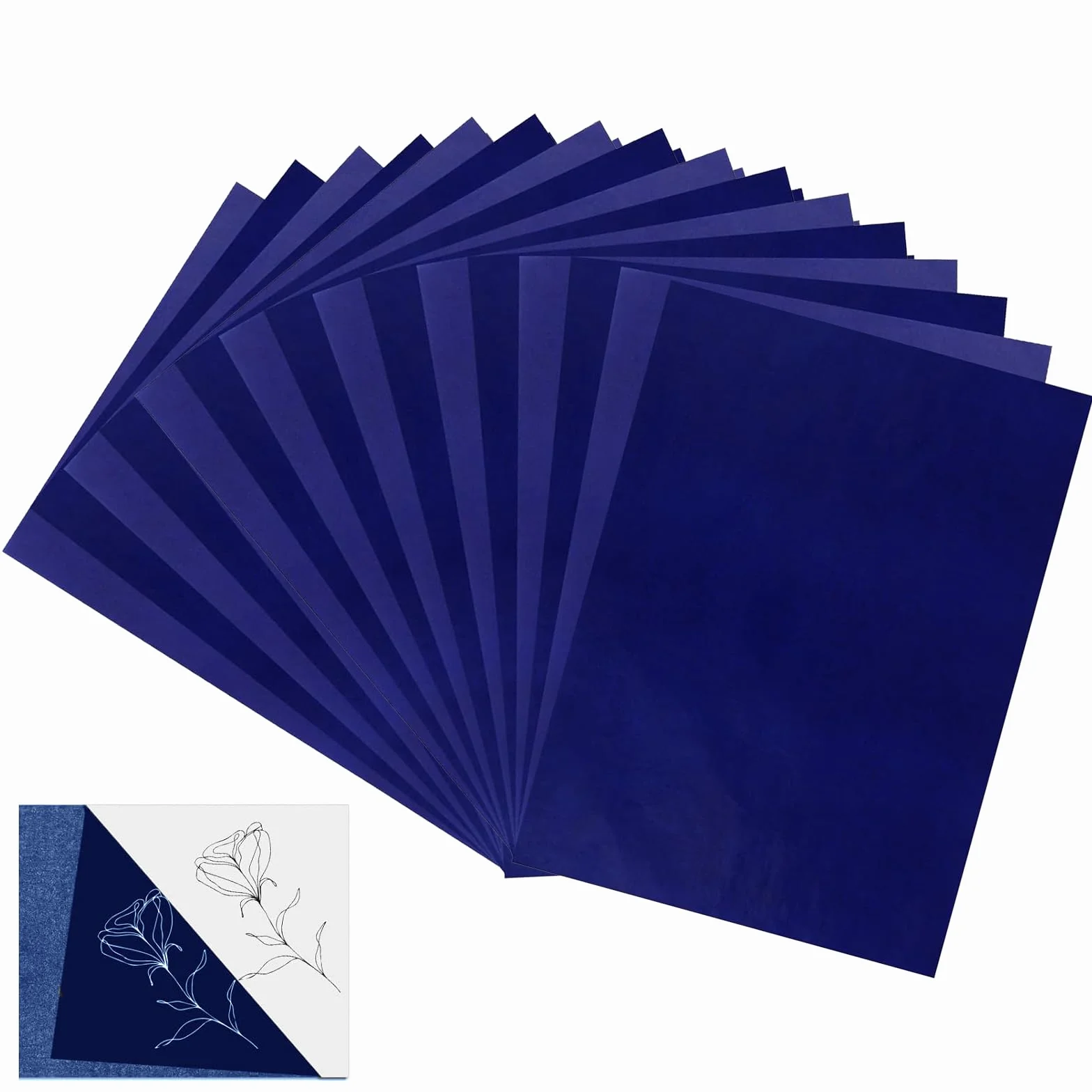 Papier Carbone Calque Graphite A4 21 x 29,7 cm 100 Feuilles Bleu