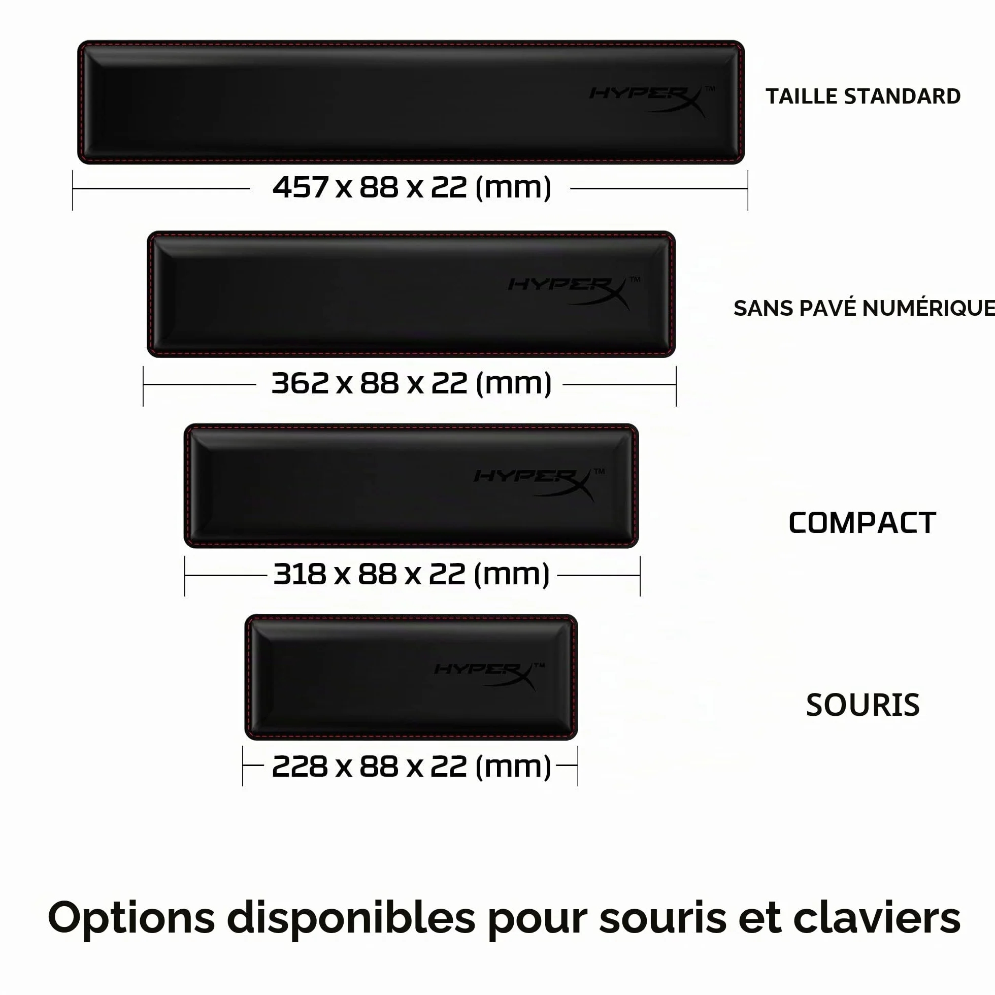 HyperX Repose-poignet Wrist Rest Souris Gel rafraîchissant Mousse à mémoire de forme Antidérapant