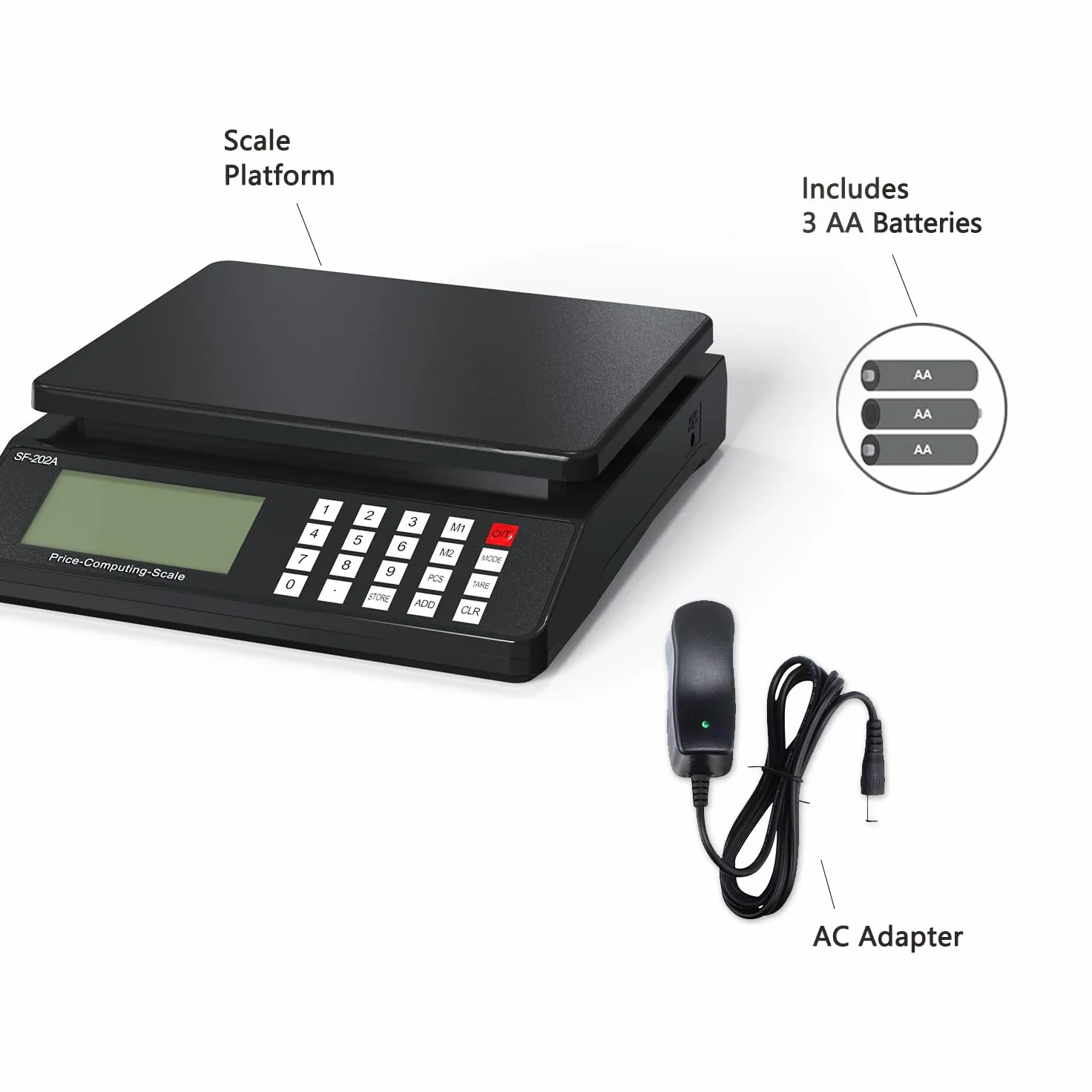 Digital Postal Scale 30kg/66lb Dual Screens PCS Counting Portable Commercial Scale