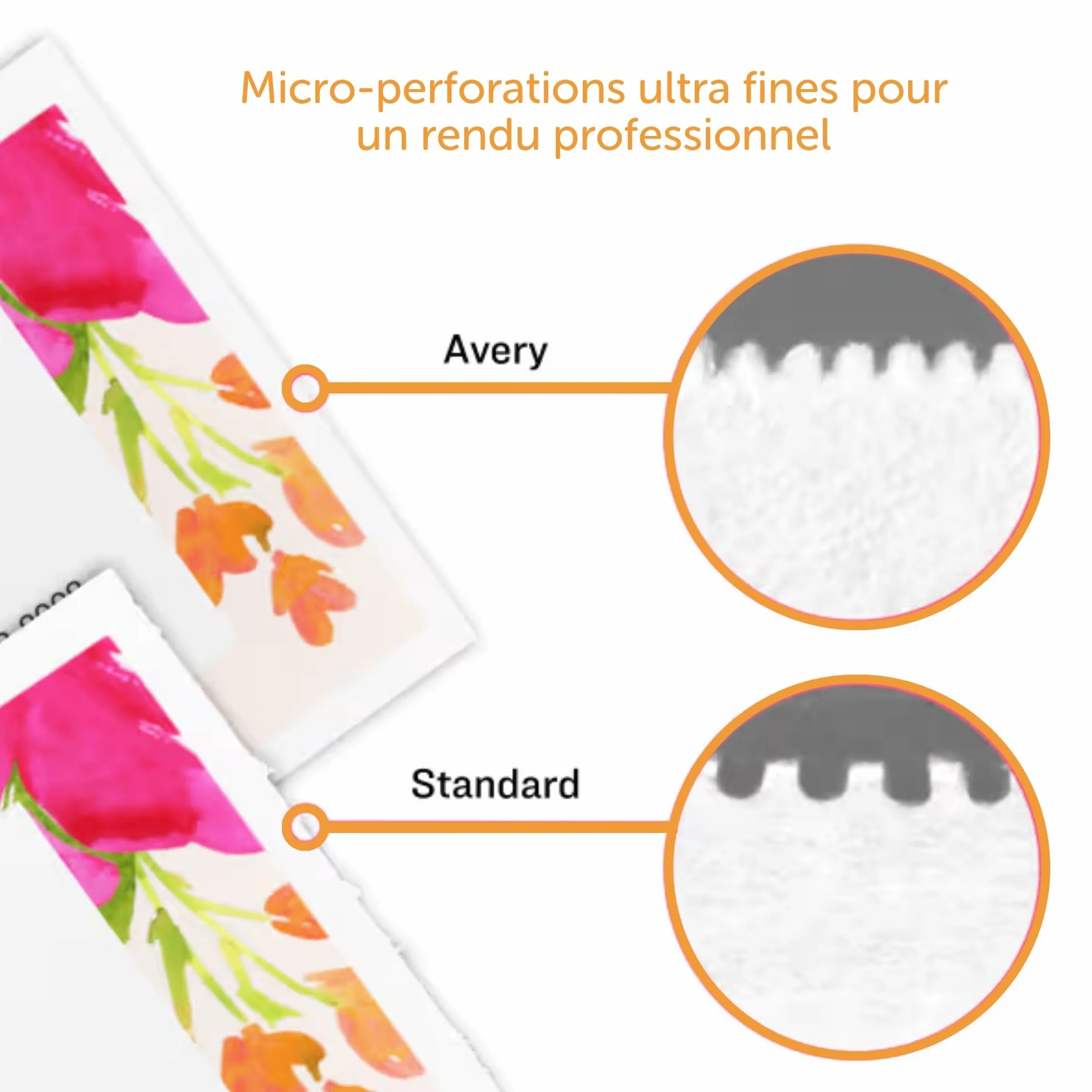 AVERY Pochette 250 cartes de visite micro-perforées 185g/m² 85 x 54 mm imprimables jet d'encre