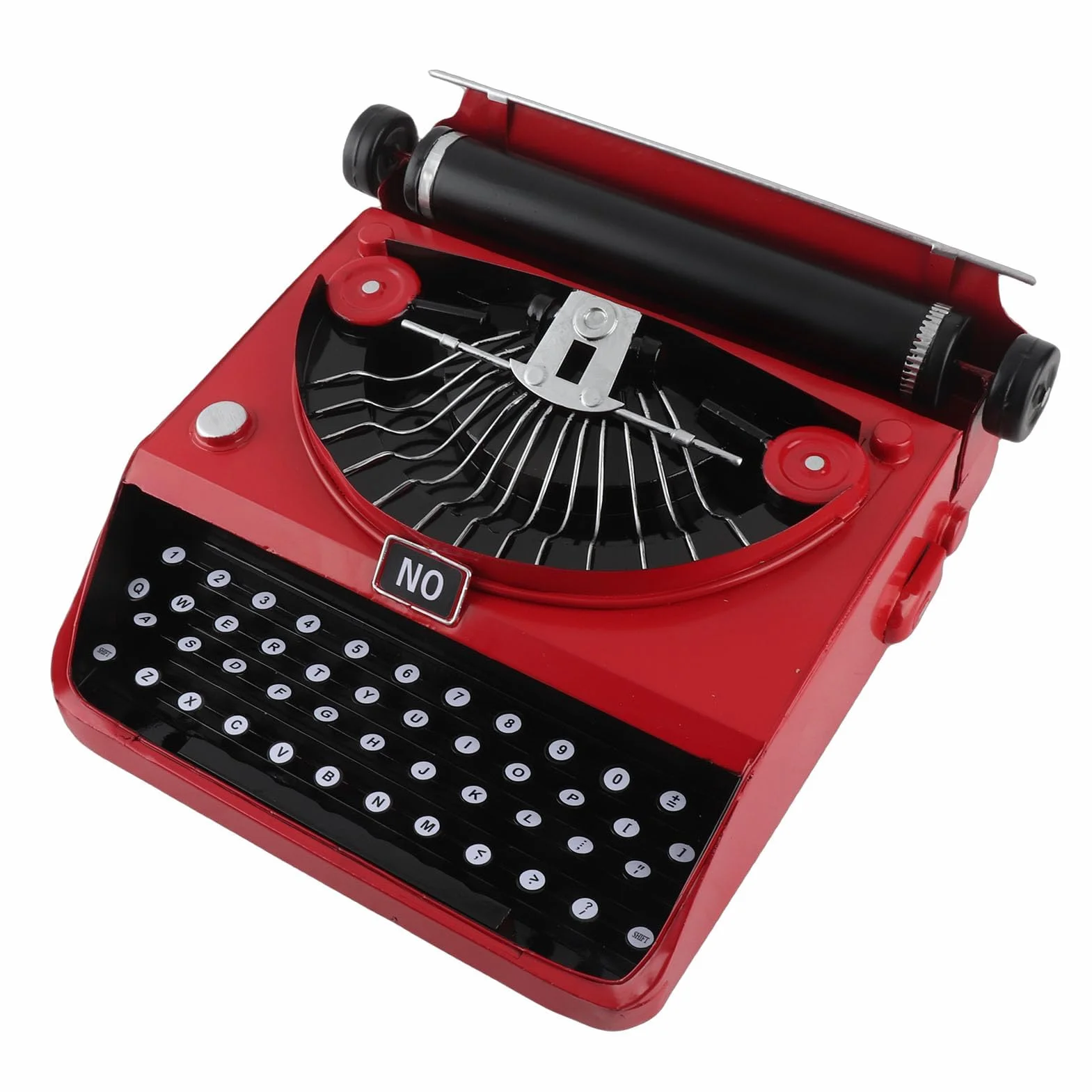 Machine à Écrire Rétro Classique Dpofirs, Rouge, Fer, 31x31x11,5 cm