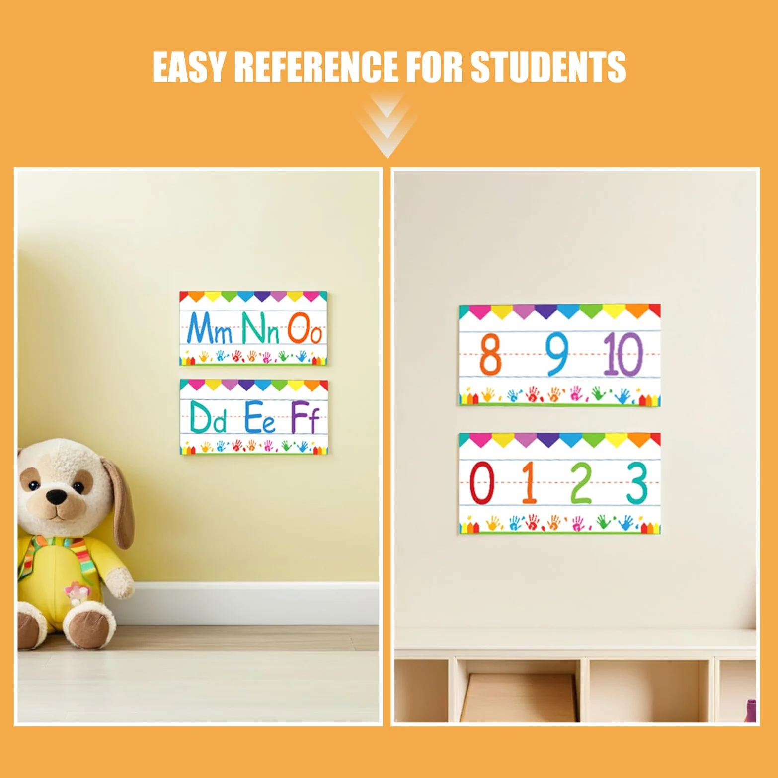 Alipis Lot de 12 Cartes Mémoire Alphabet et Chiffres Abc 0-10 Frise Murale Éducative pour Maternelle