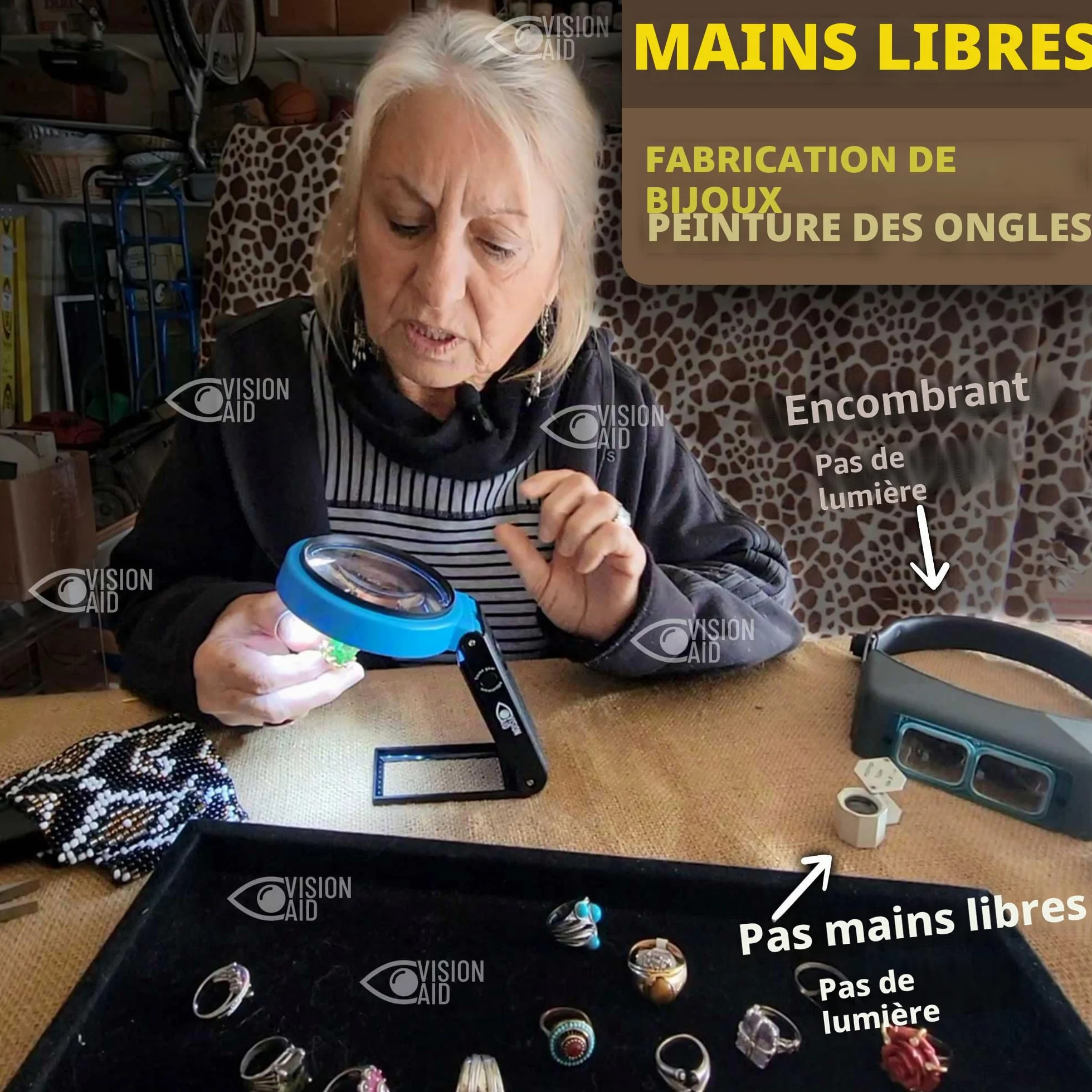 Loupe 30X avec 36 Lumières LED Ultra-Brillantes et étui de Rangement | Loupe Mains Libres pour la Lecture, l'artisanat, Les Loisirs